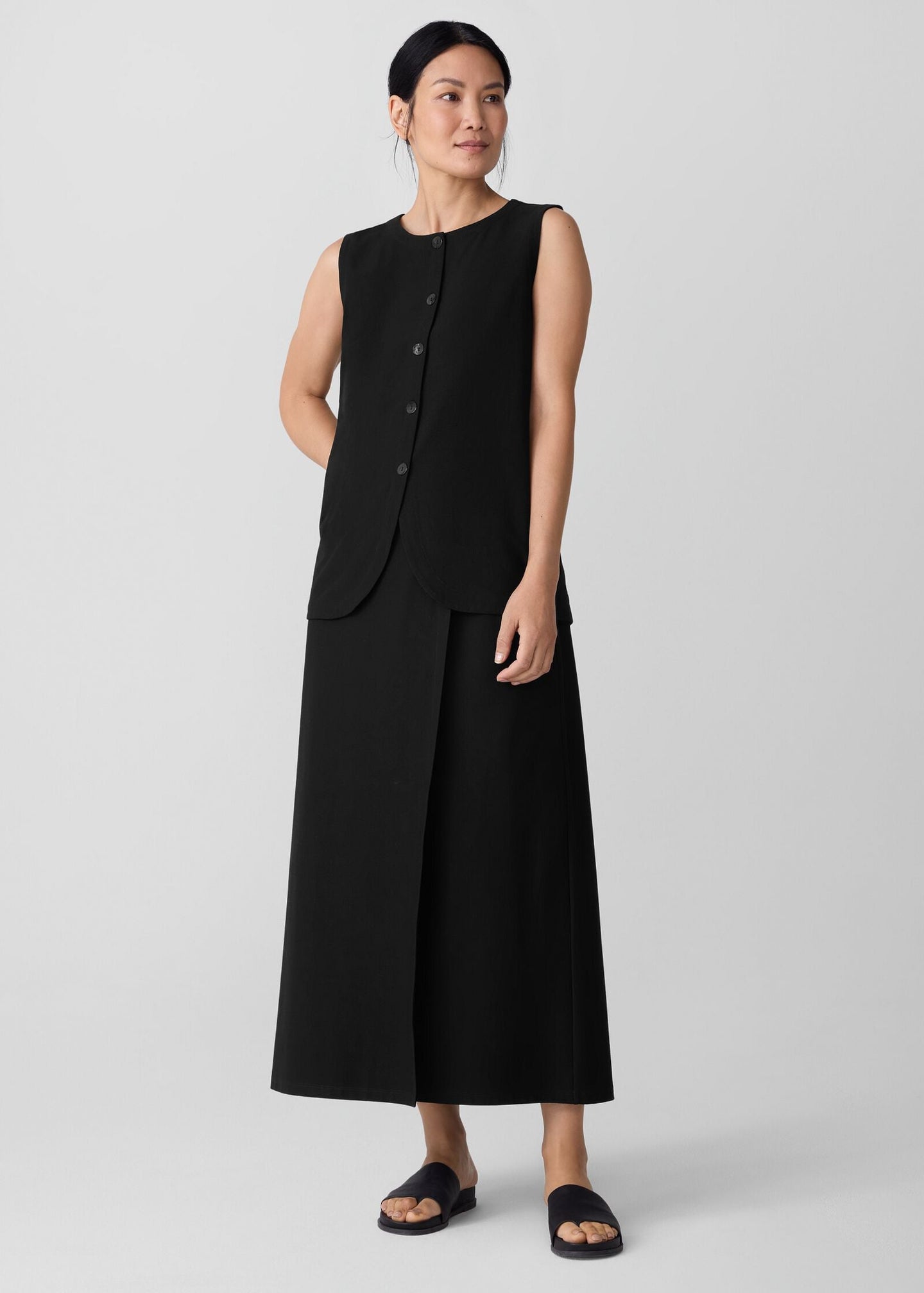 Eileen Fisher - Washable Stretch Crepe Wrap Skirt