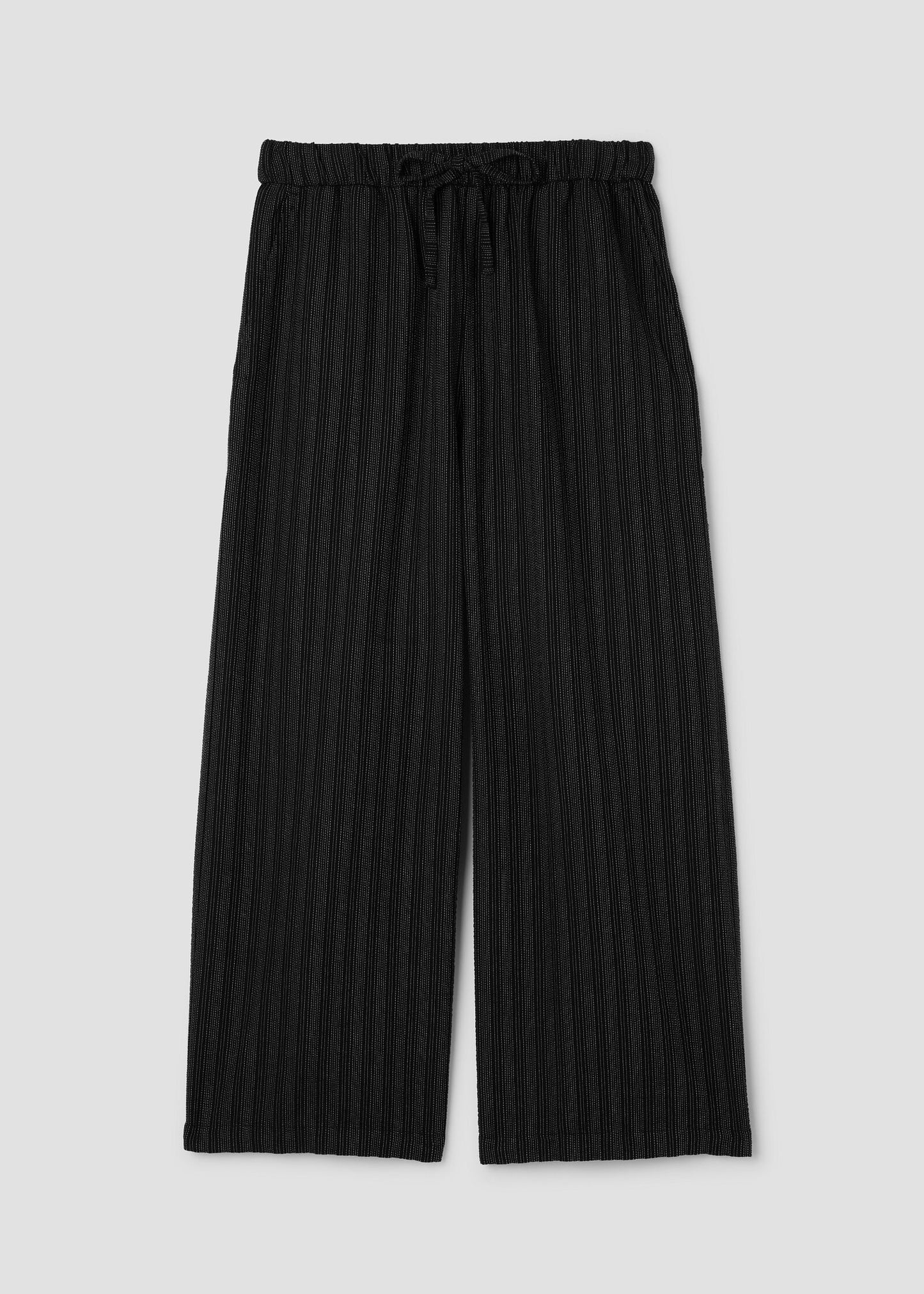 Eileen Fisher - Cotton Blend Stripe Stitch Wide-Leg Pant