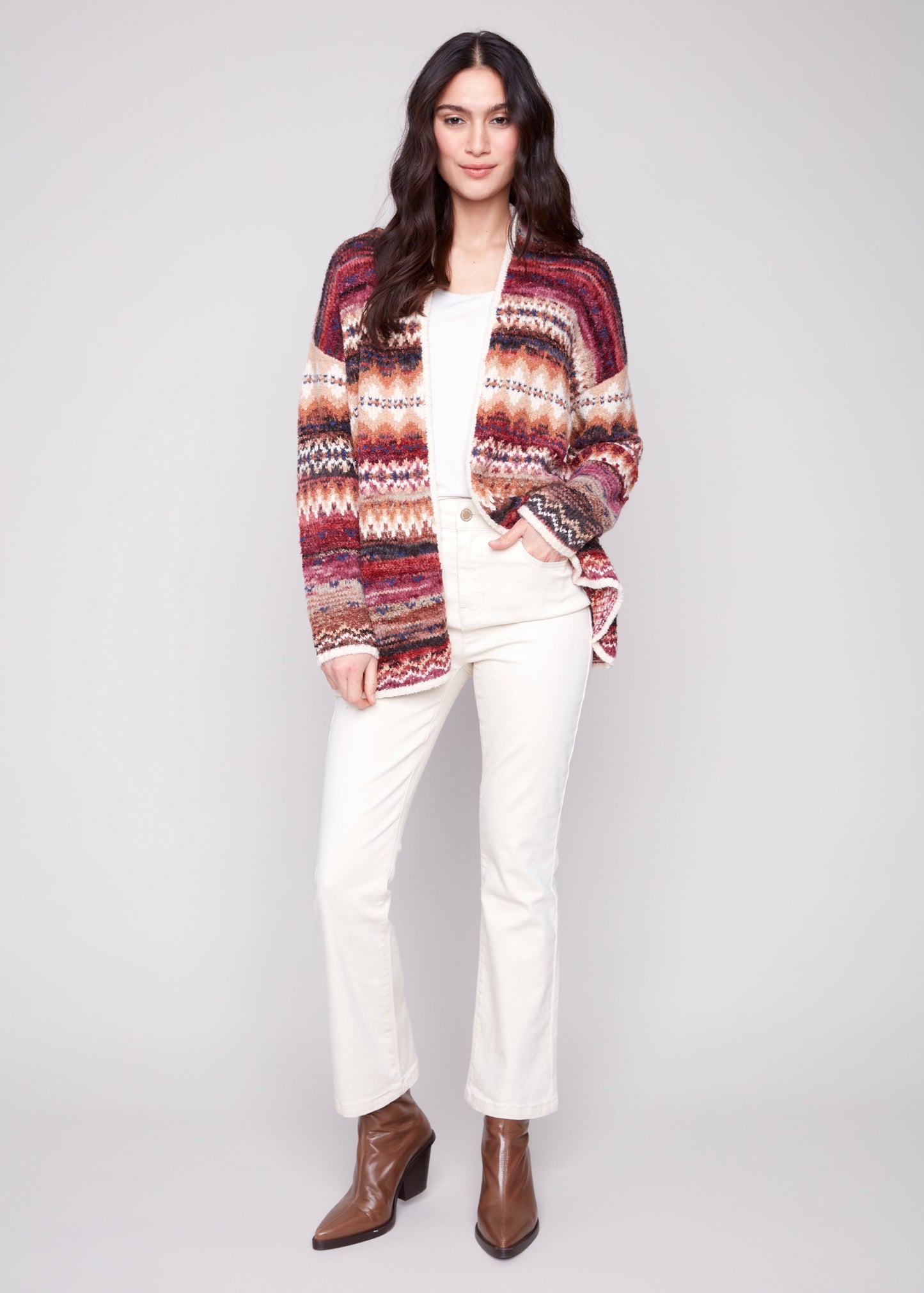Charlie B - Space Dye Jaquard Cardigans with Pockets - SALE