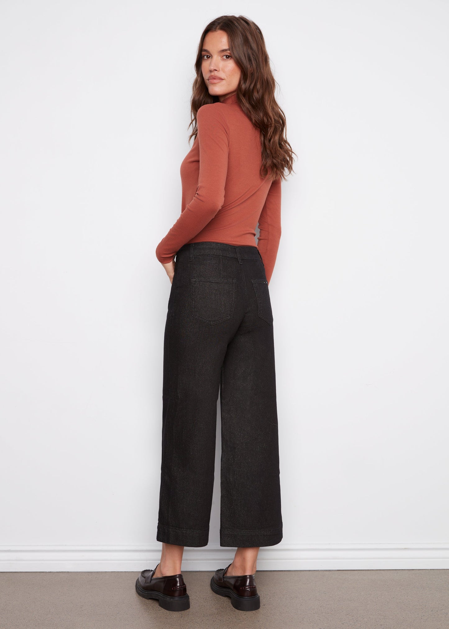 Charlie B - Cropped Flare Patch Pocket Lurex Jeans - SALE