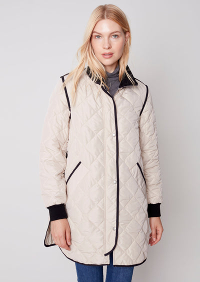 Charlie B - Long Quilted Jacket