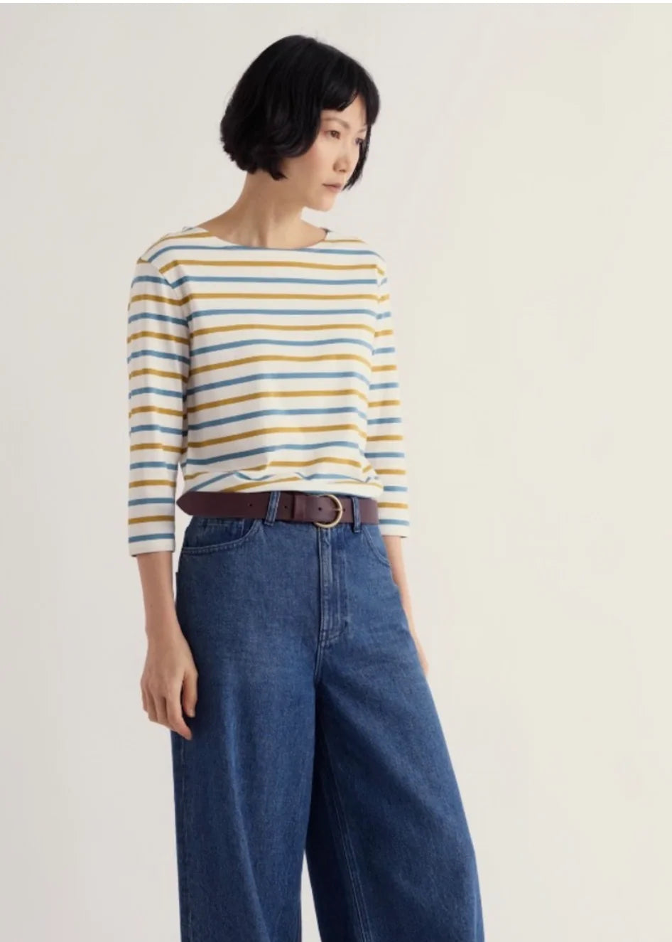 Seasalt - Sailor 3/4 Sleeve Multi Stripe Top