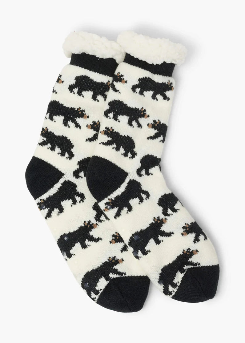 Little Blue House - Black Bears Sherpa Lined Cabin Socks