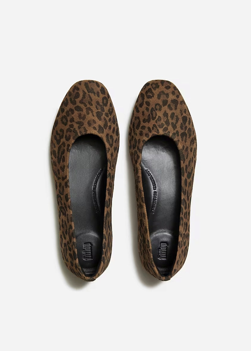 FitFlop - Delicato Suede Leopard Ballerinas