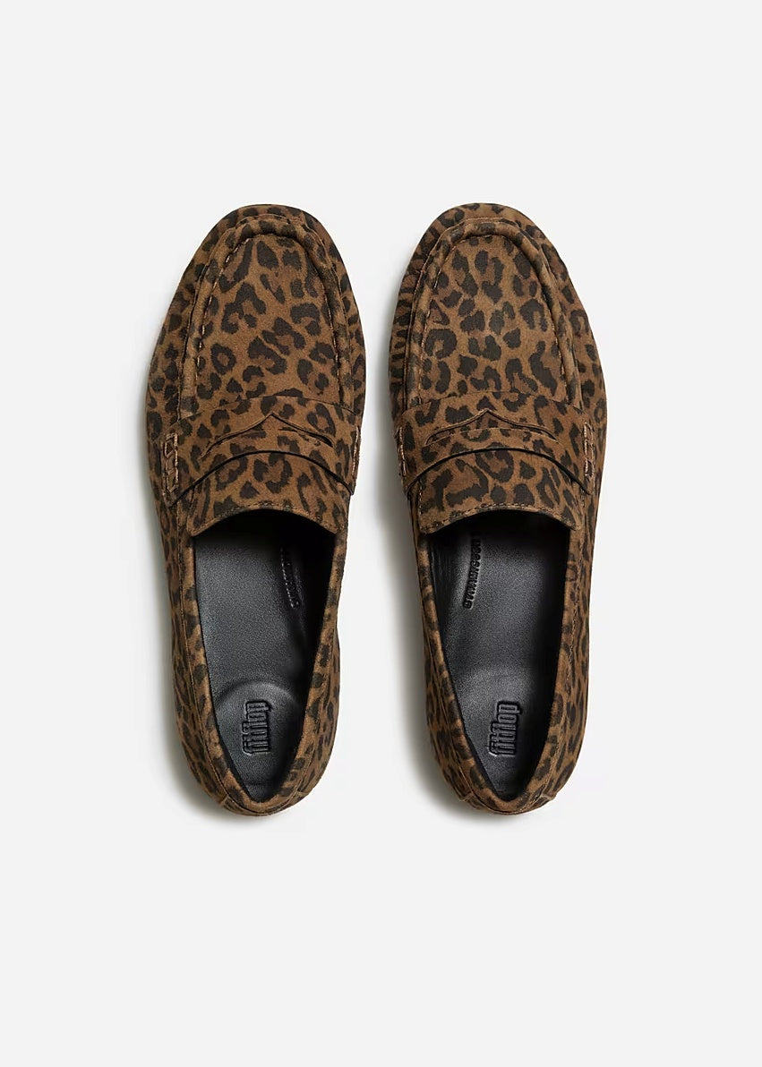 FitFlop - Delicato Suede Leopard Loafers