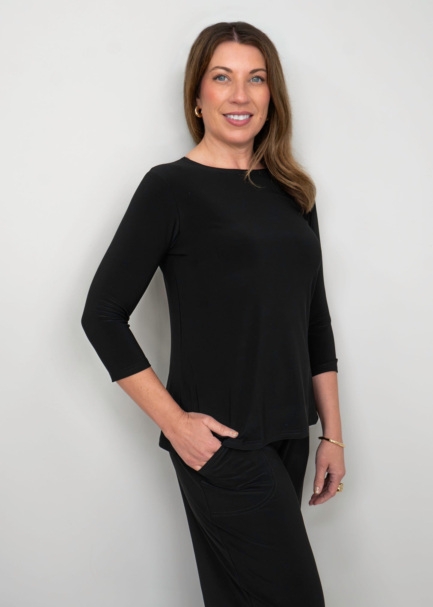 Sympli - Nu Ideal 3/4 Sleeve Top Short