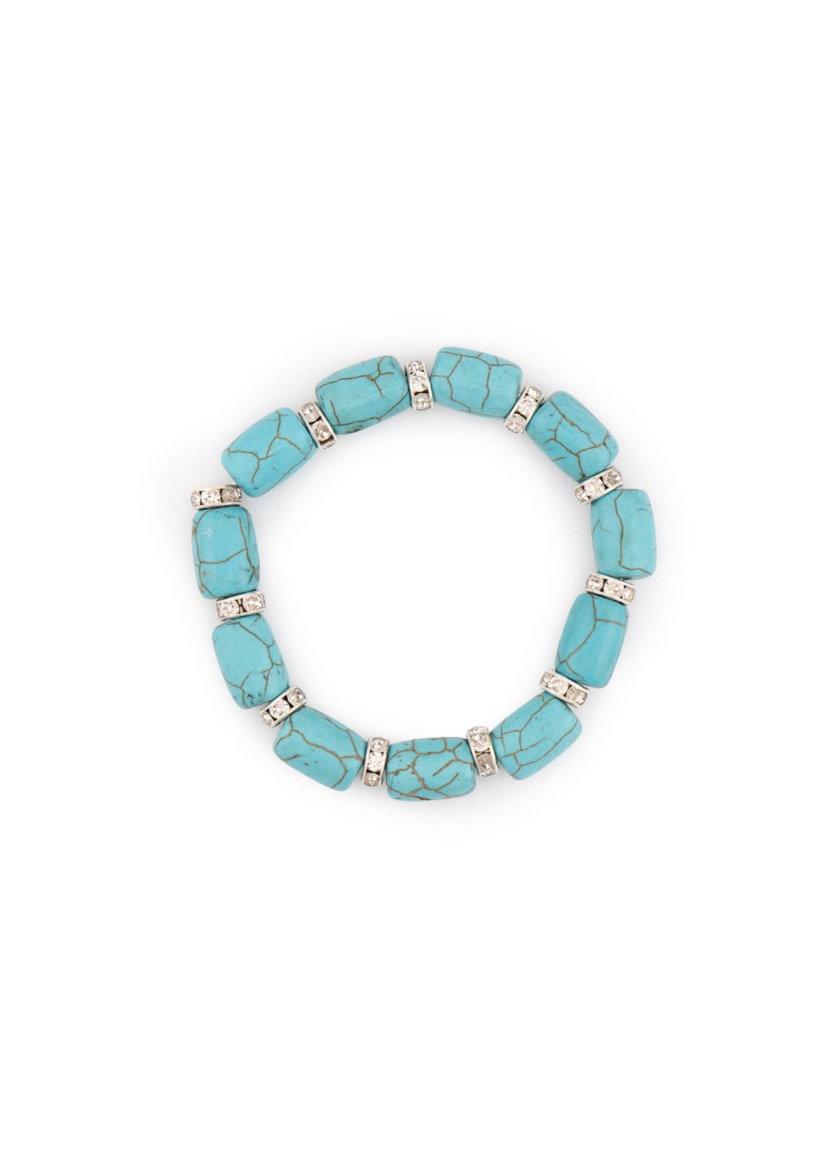 Turquoise & Crystal Stretch Bracelet