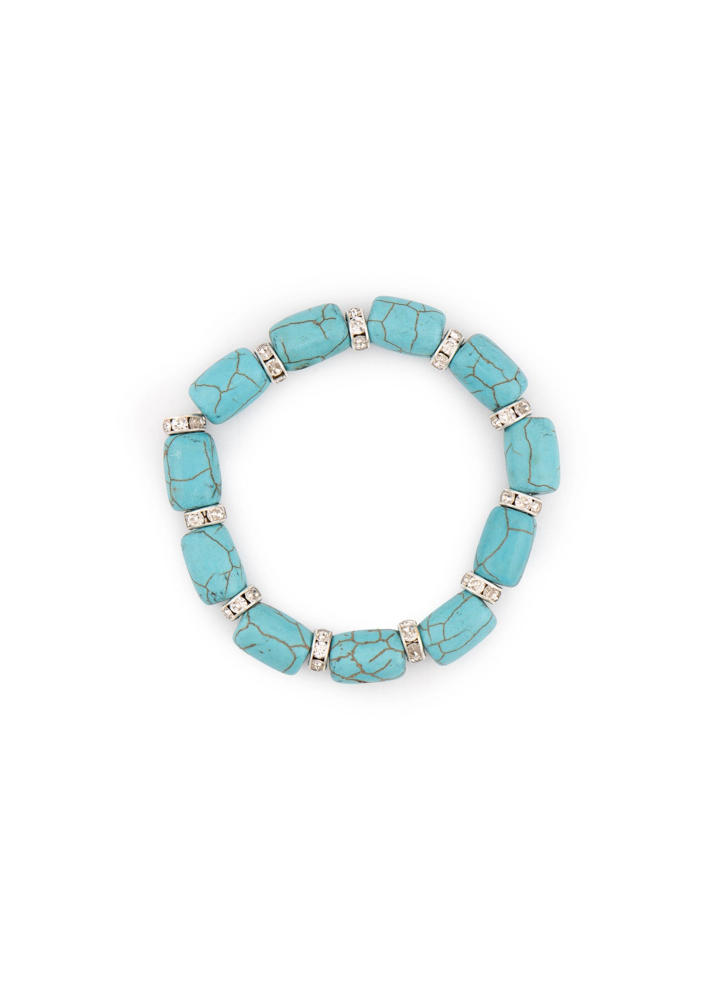 Turquoise & Crystal Stretch Bracelet