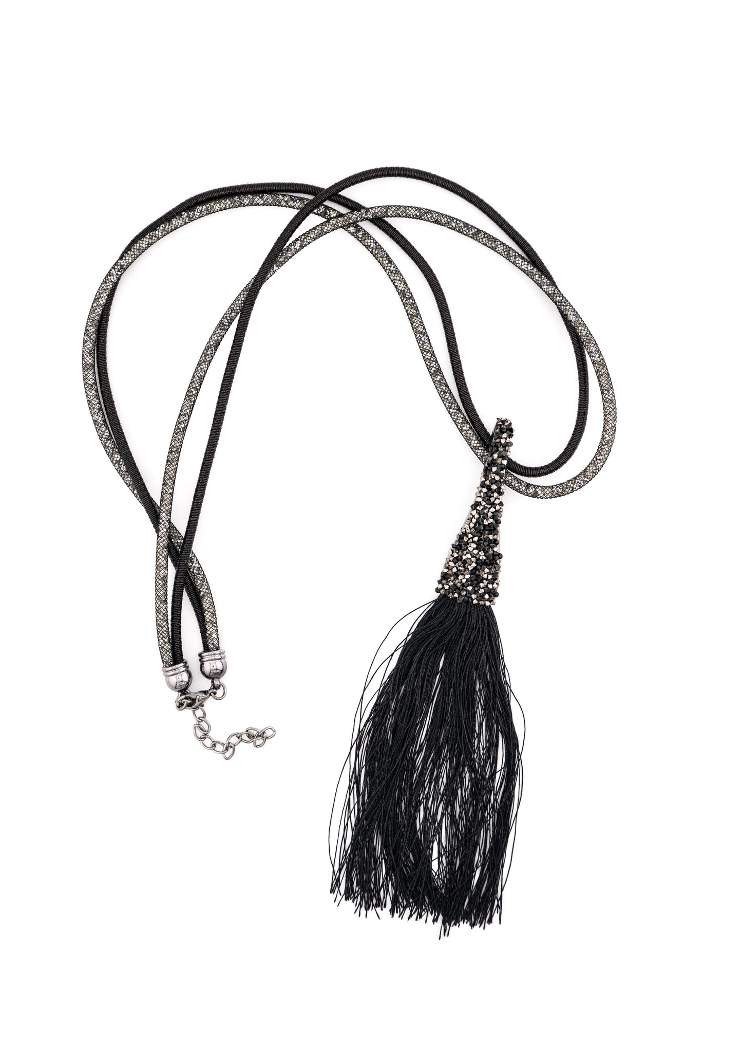 Crystal Tassel Long Pendant Necklace