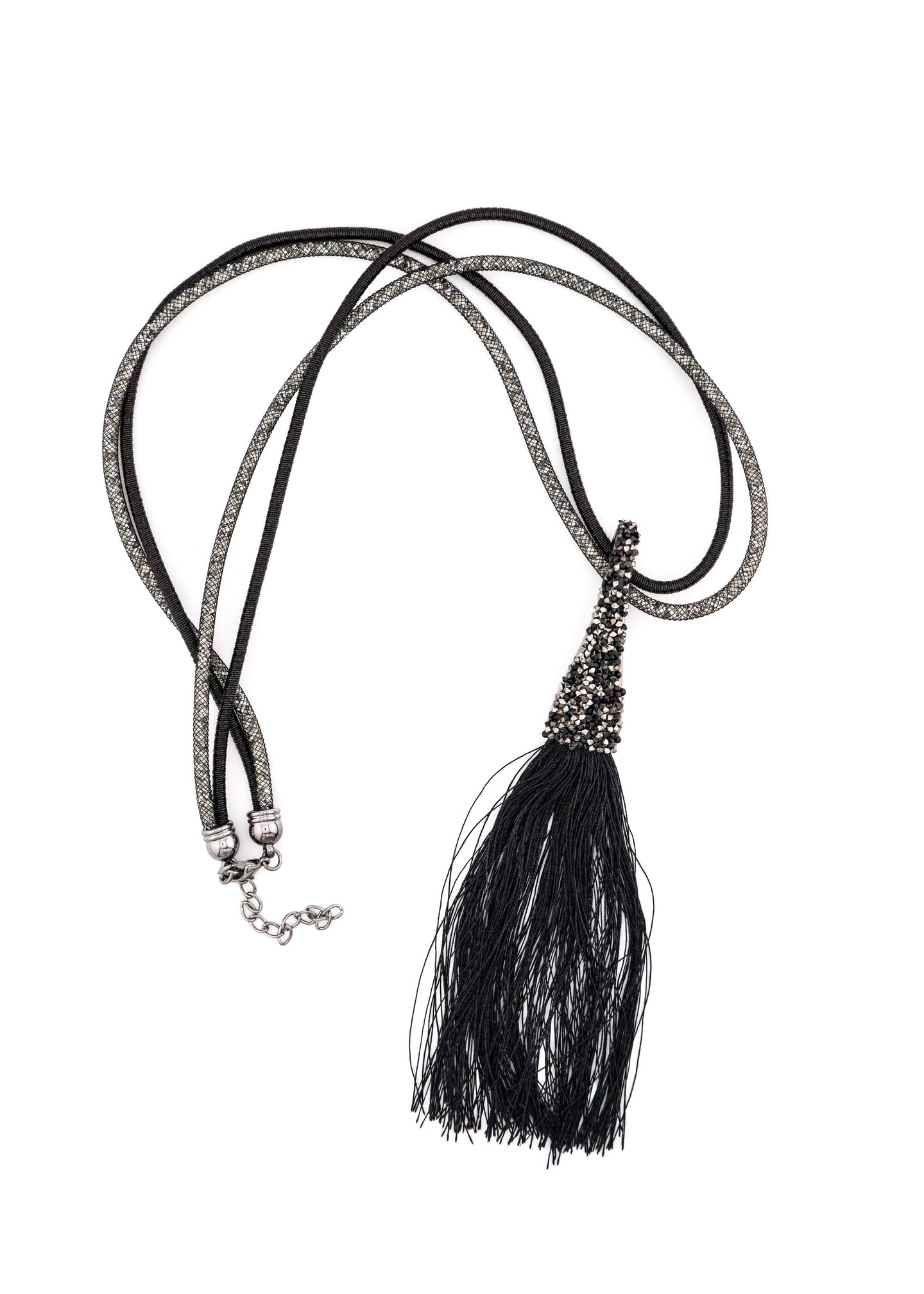 Crystal Tassel Long Pendant Necklace