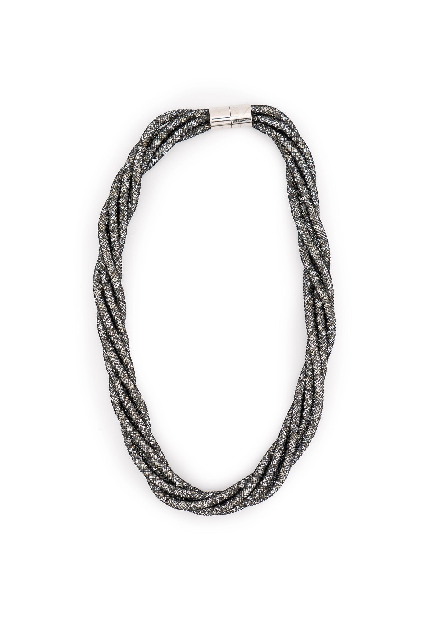 Twisted Sparkle Mesh Tube Necklace