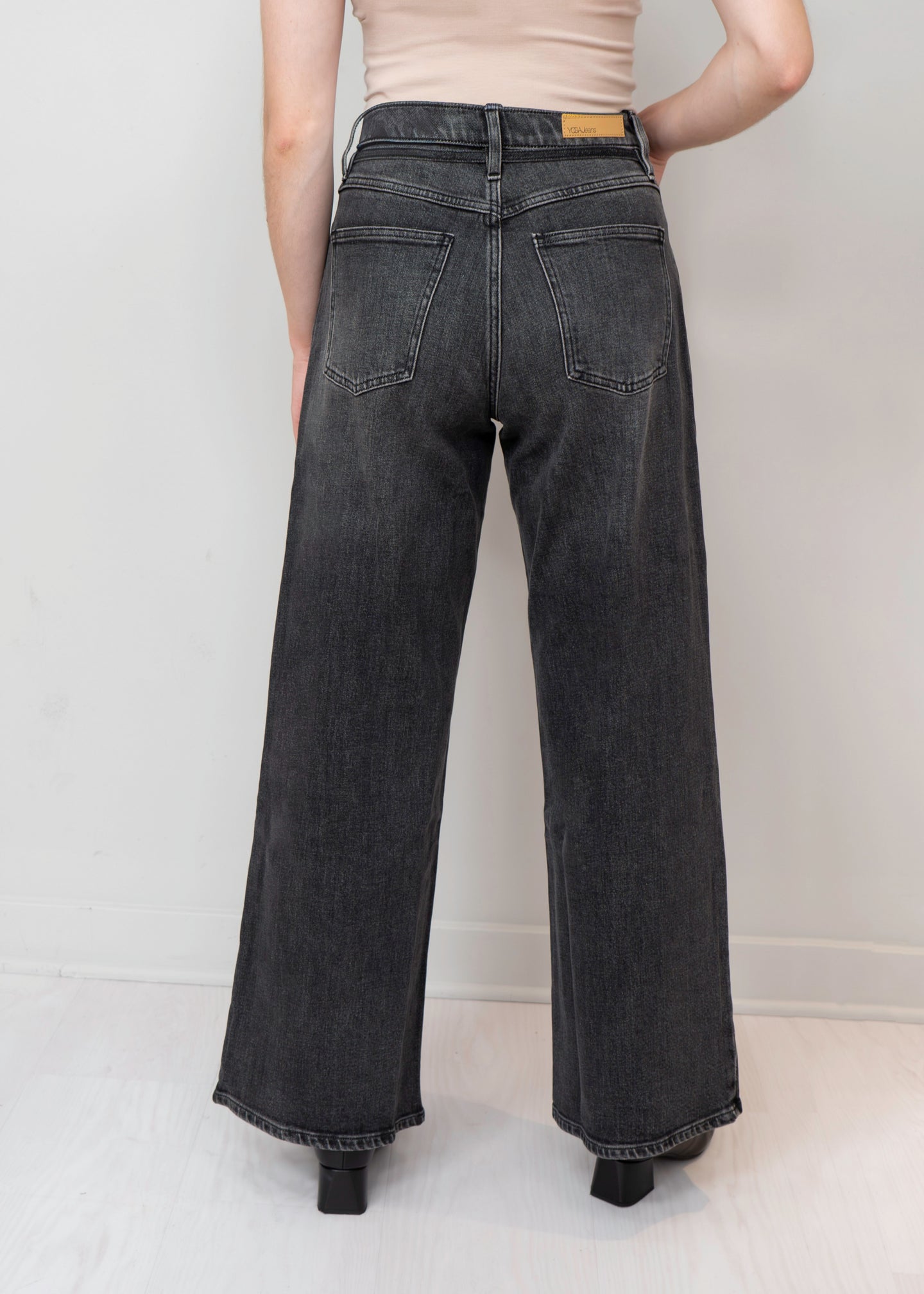 Yoga - Lily Wide Belt High Rise Jean - Stone