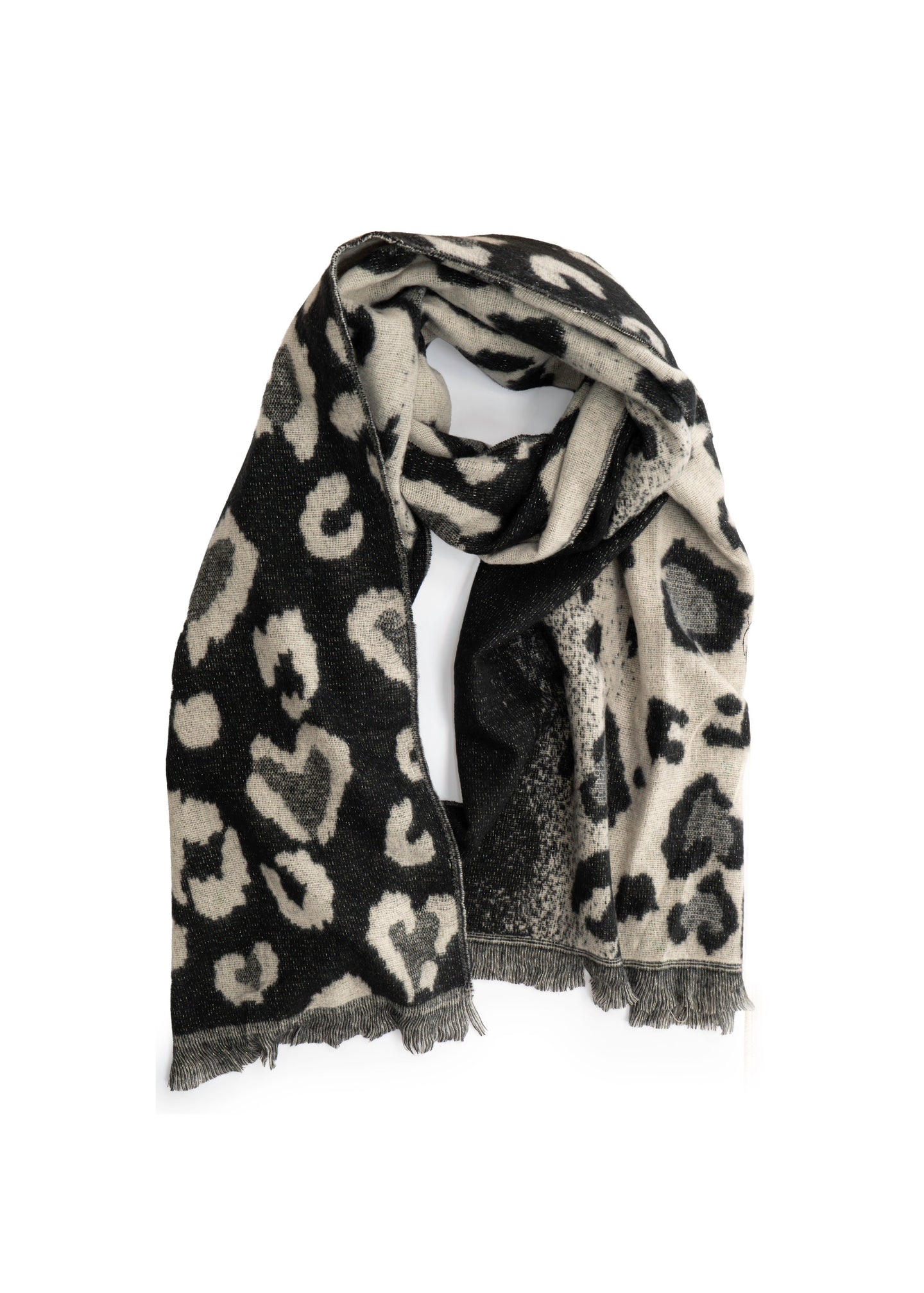 Leopard Print Knit Scarf
