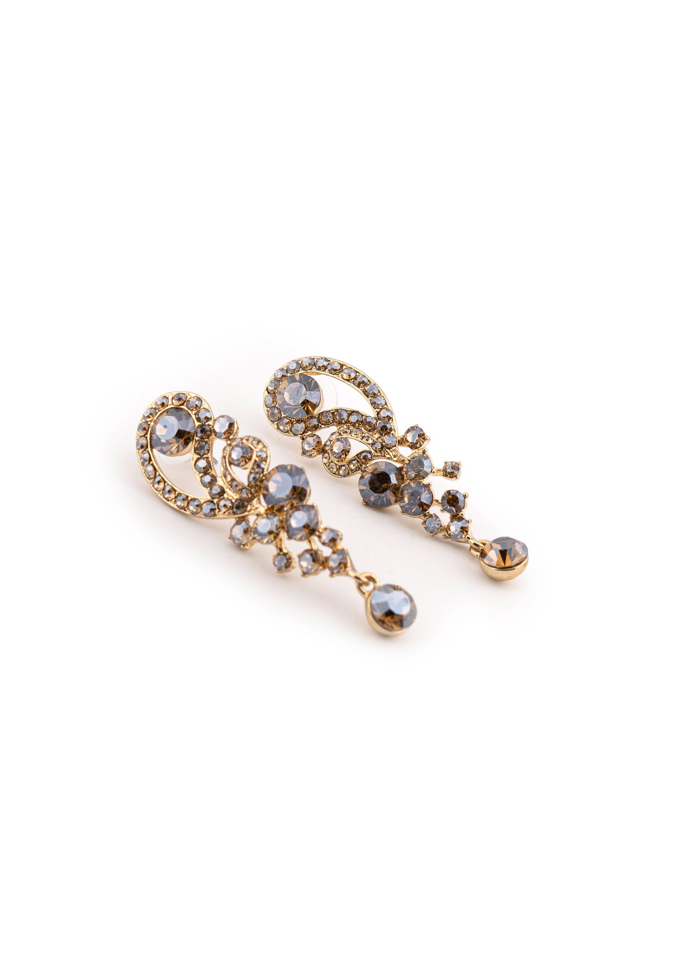 Scrollwork Crystal Chandelier Drop Earrings