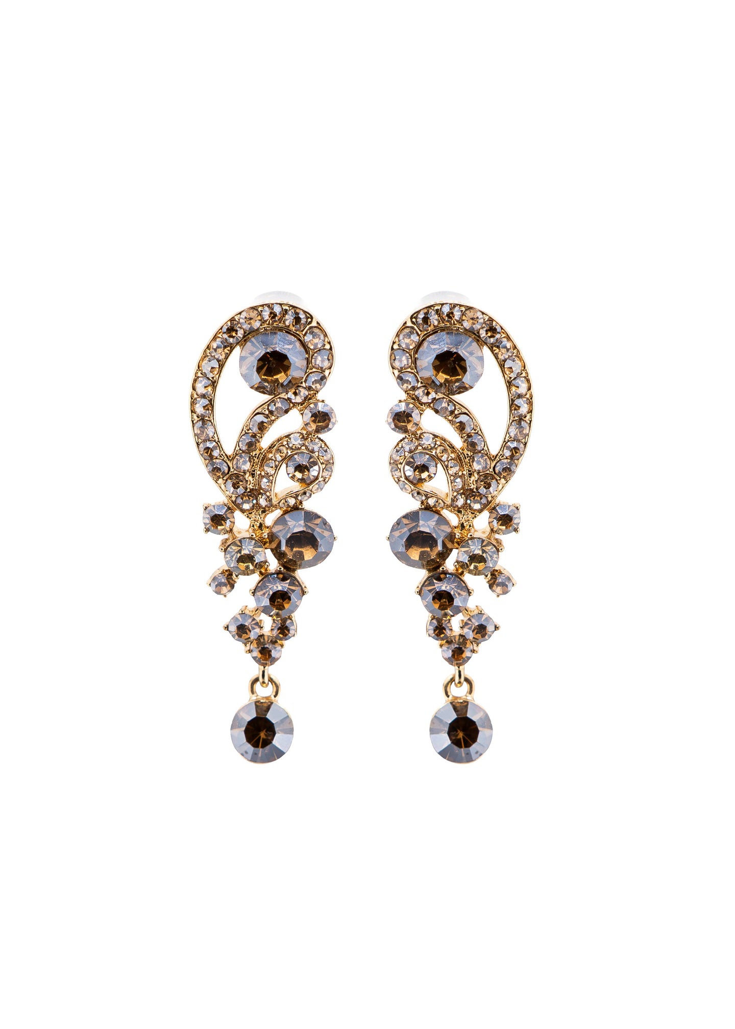 Scrollwork Crystal Chandelier Drop Earrings