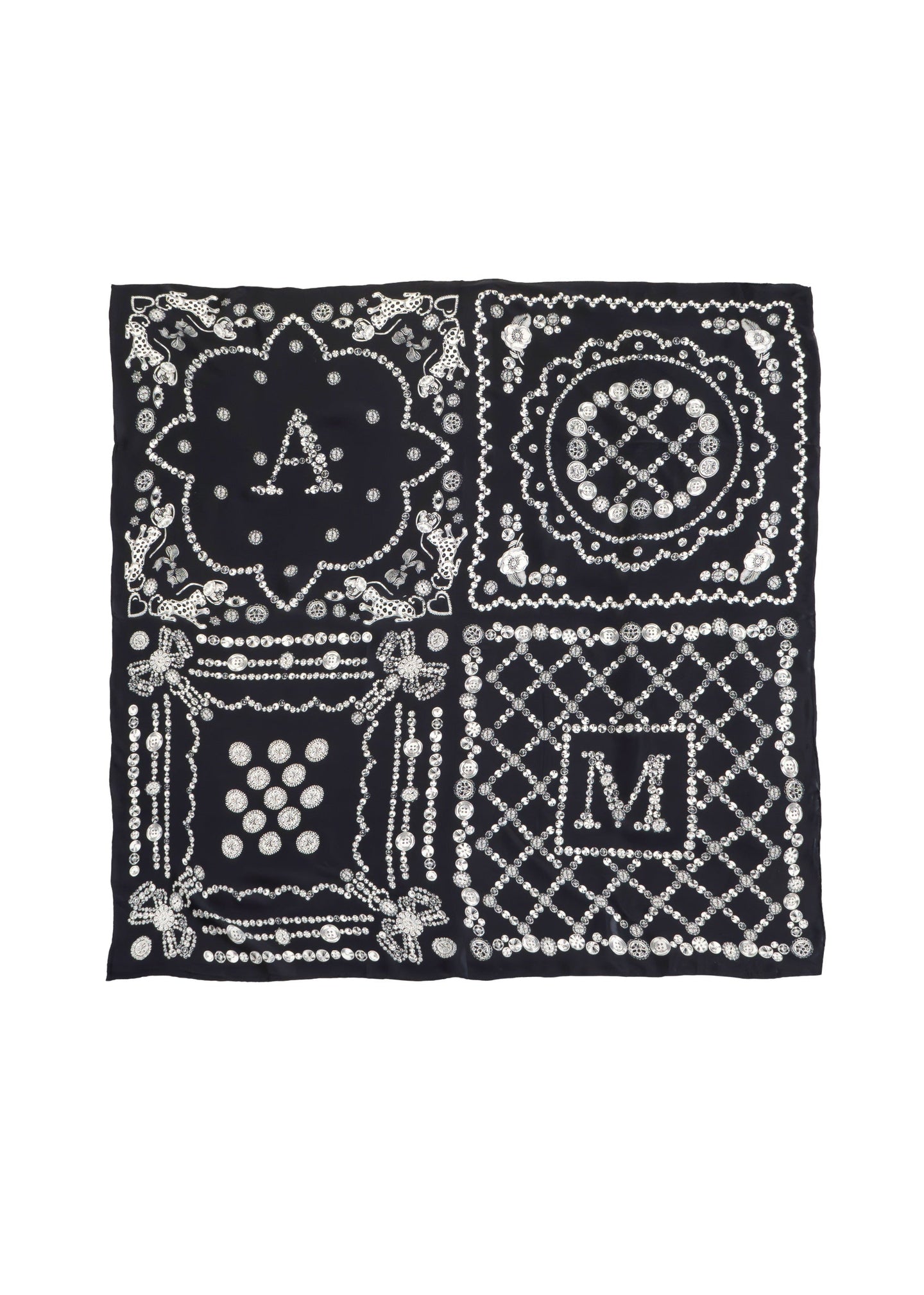 Tom & Eva - Luxe Letter Bandana Silk Scarf
