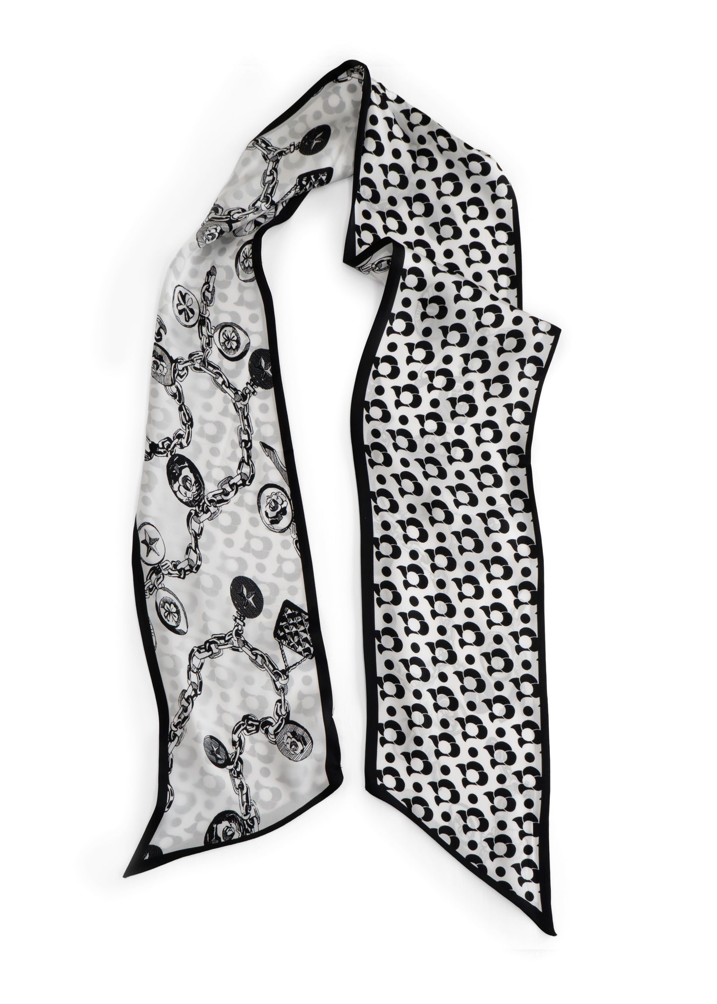 Tom & Eva - Medallion & Chain Long Silk Scarf