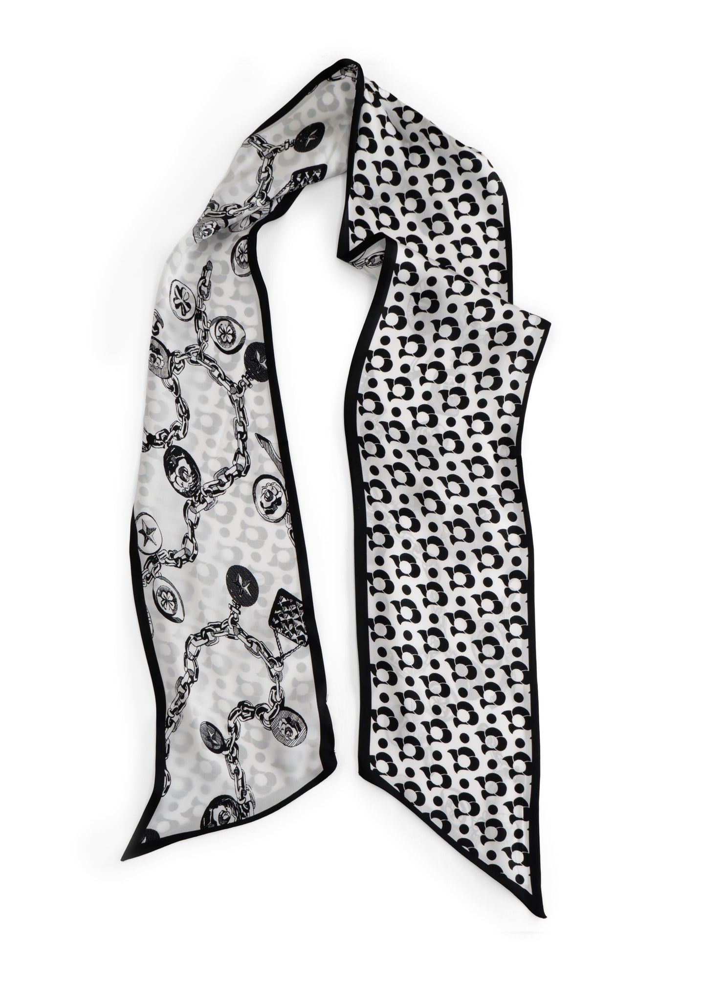 Tom & Eva - Medallion & Chain Long Silk Scarf