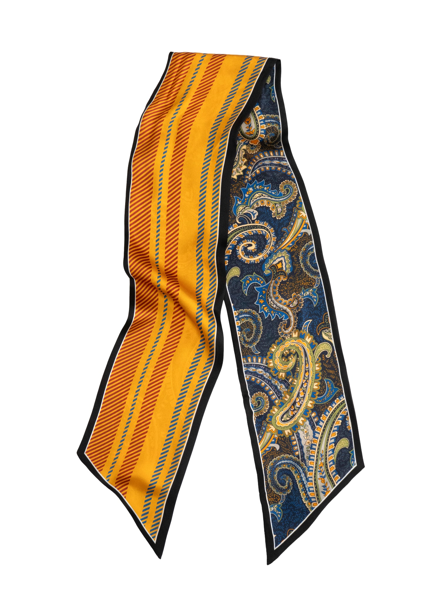 Tom & Eva - Paisley Stripe Long Silk Scarf