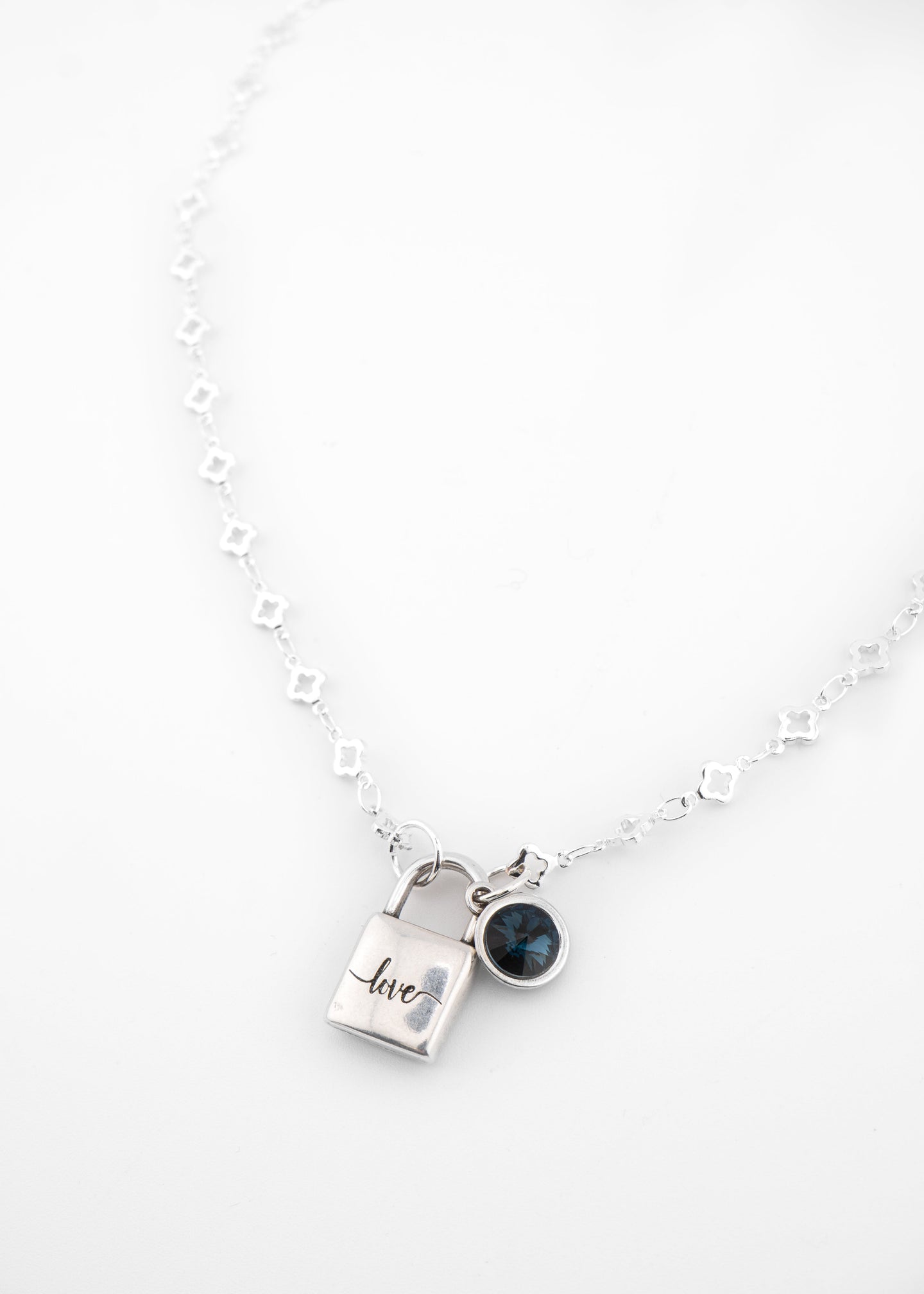 My Wristy Business - Love Lock Blue Swarovski Necklace