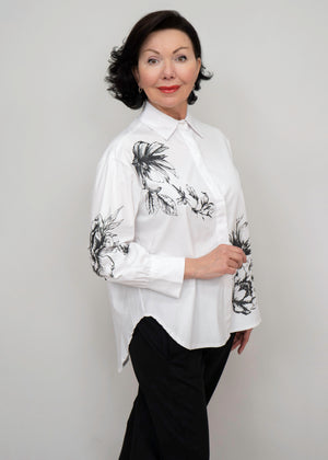 Paolo Tricot - Botanical Print Button-Down Shirt