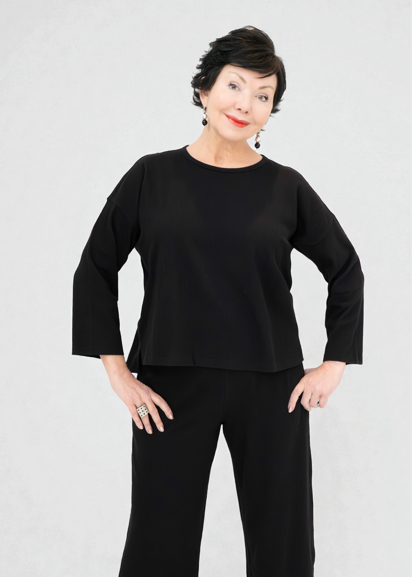 Eileen Fisher - Crew Neck Bracelet Sleeve Top