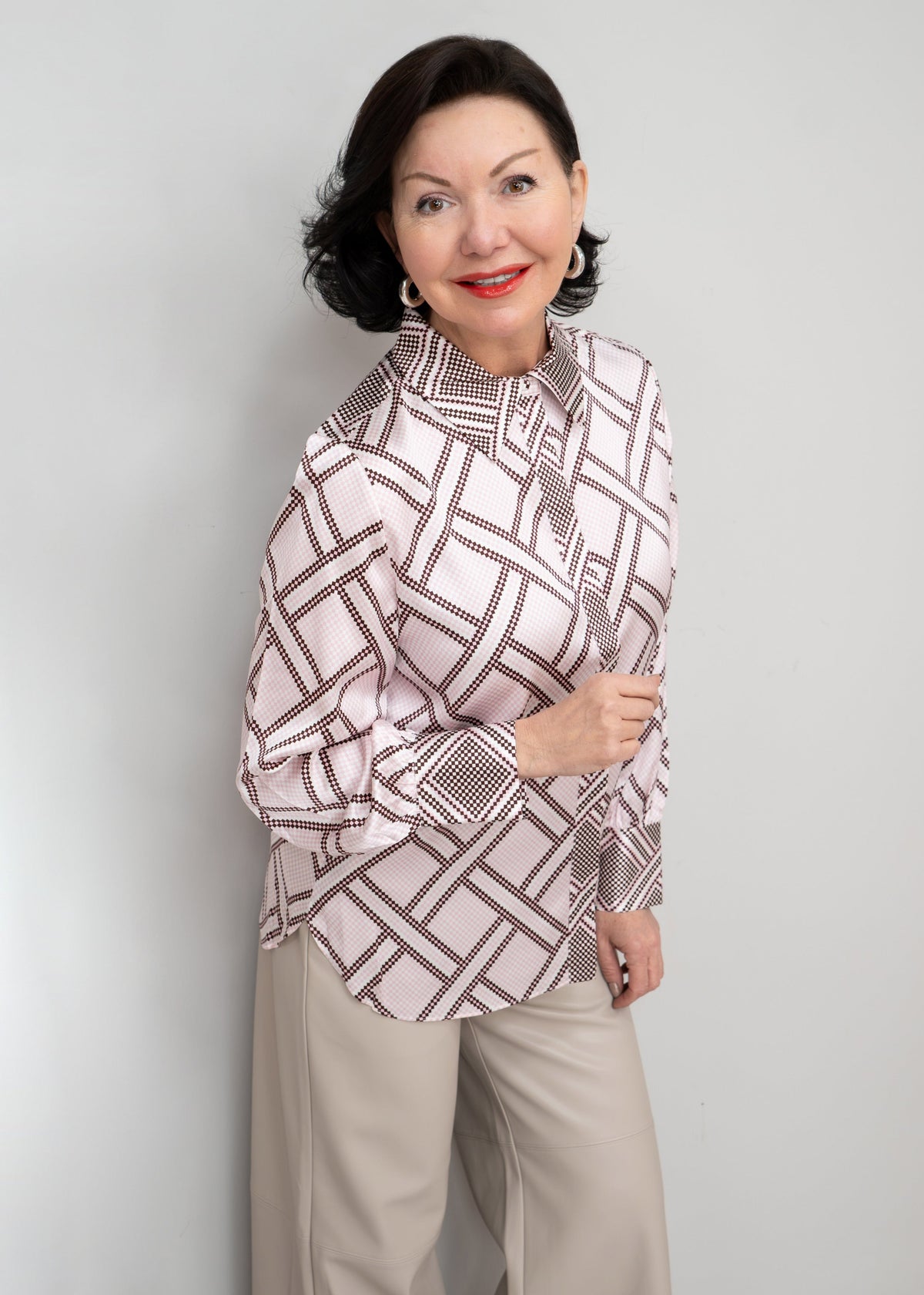 Herzens - Sakura Printed Button Down Blouse