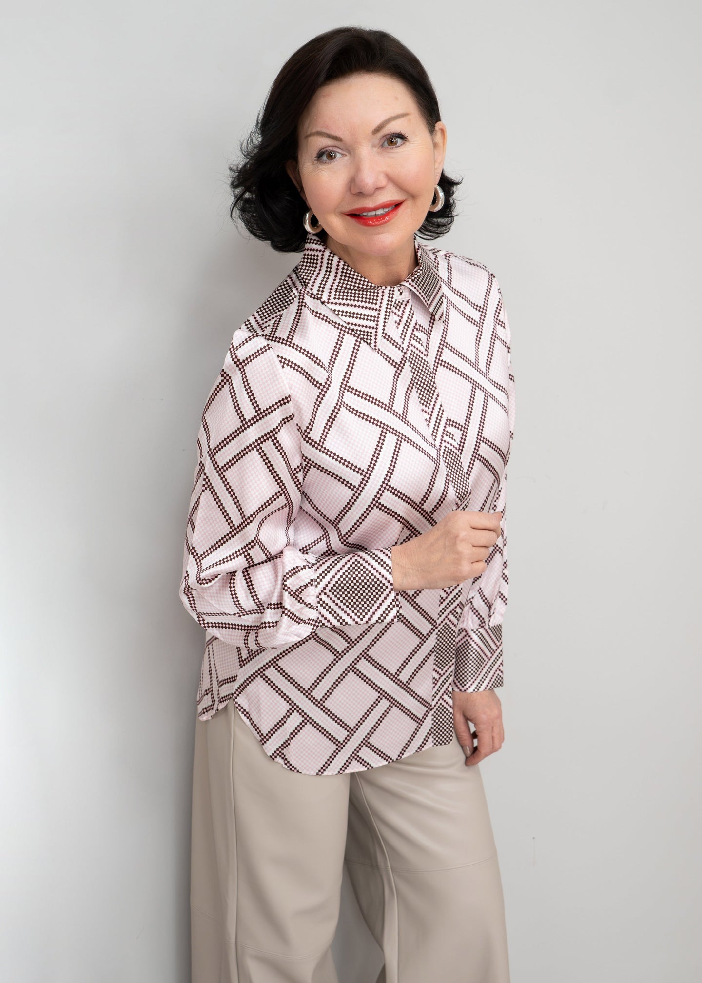 Herzens - Sakura Printed Button Down Blouse