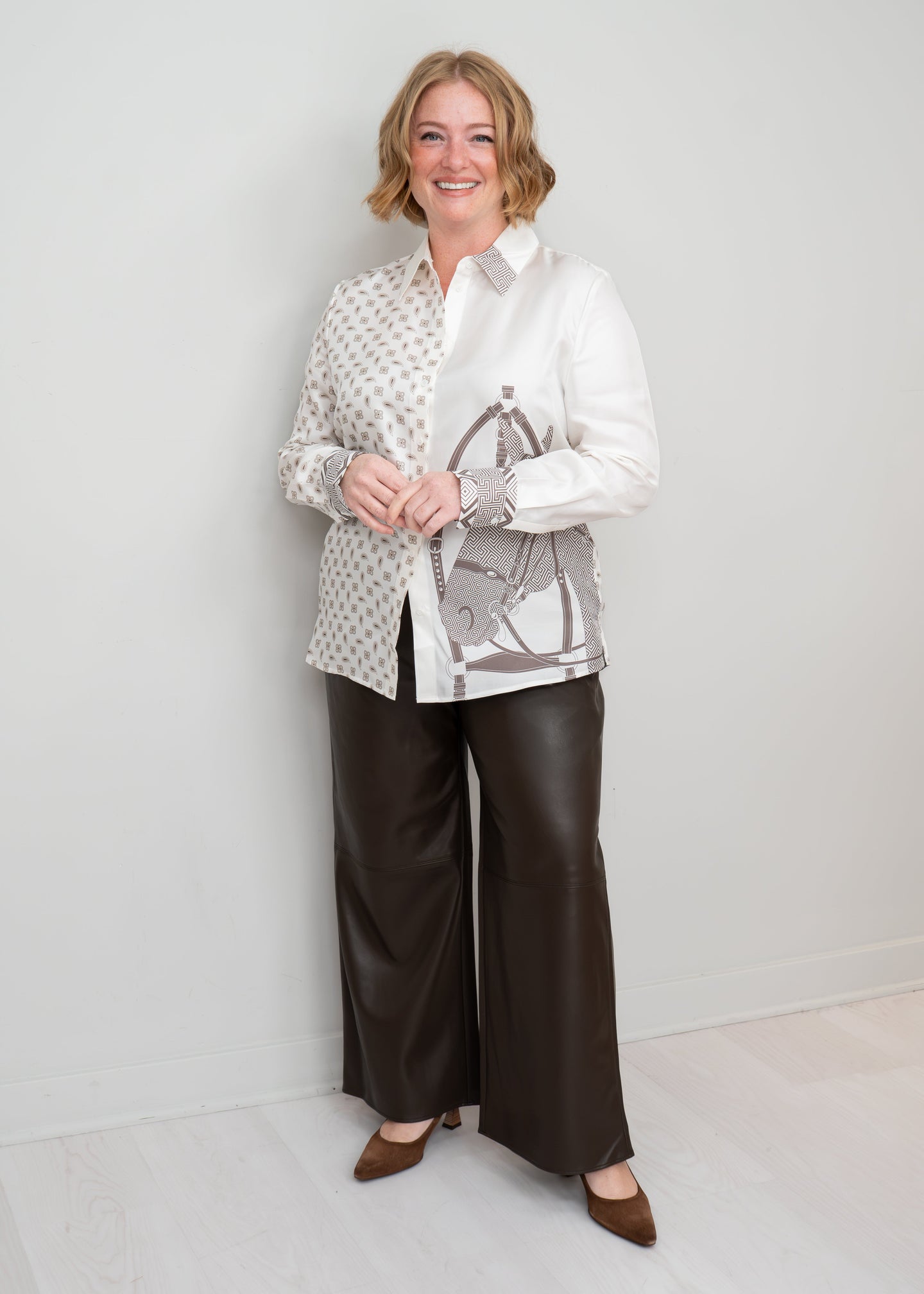Herzens - Horse Print Button Down Blouse