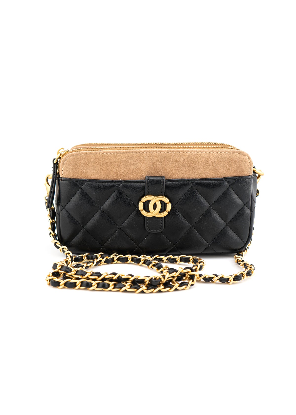 INZI - Quilted Two-Tone Crossbody Bag