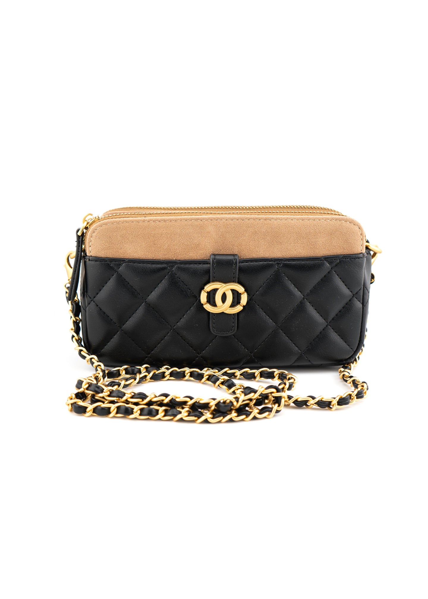 INZI - Quilted Two-Tone Crossbody Bag