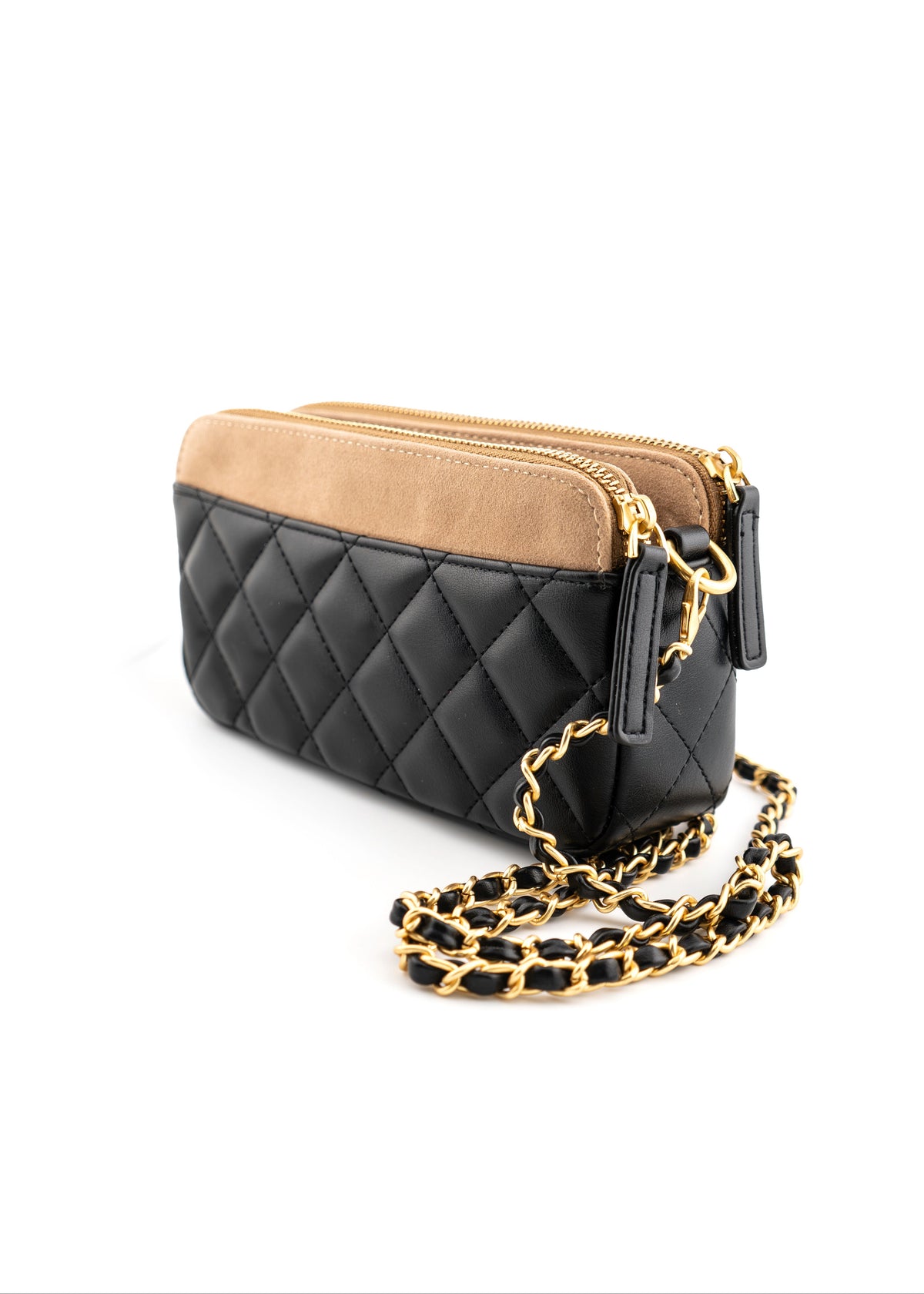 INZI - Quilted Two-Tone Crossbody Bag
