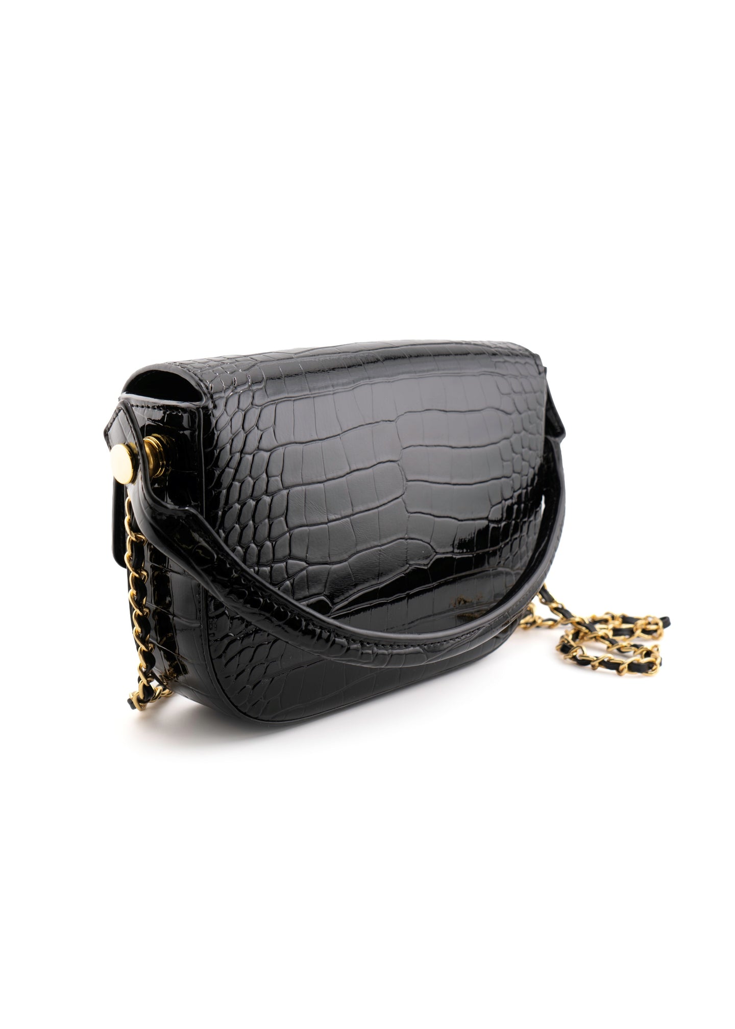INZI - Croc-Embossed Top Handle Bag