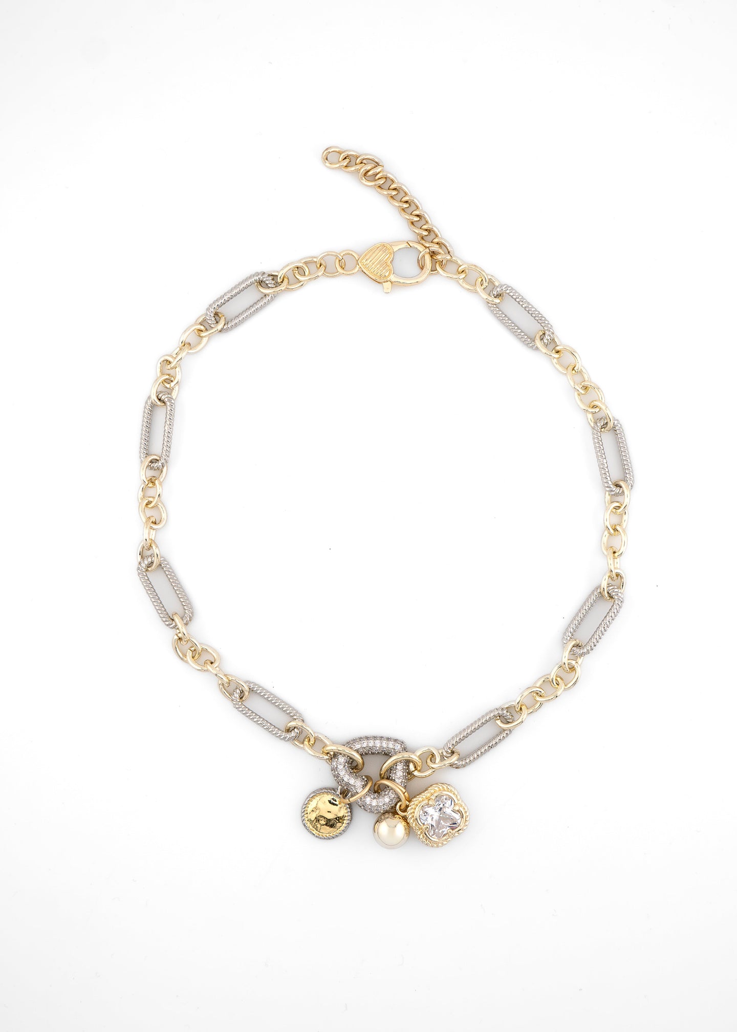 Mixed Metal Chain Charm Necklace