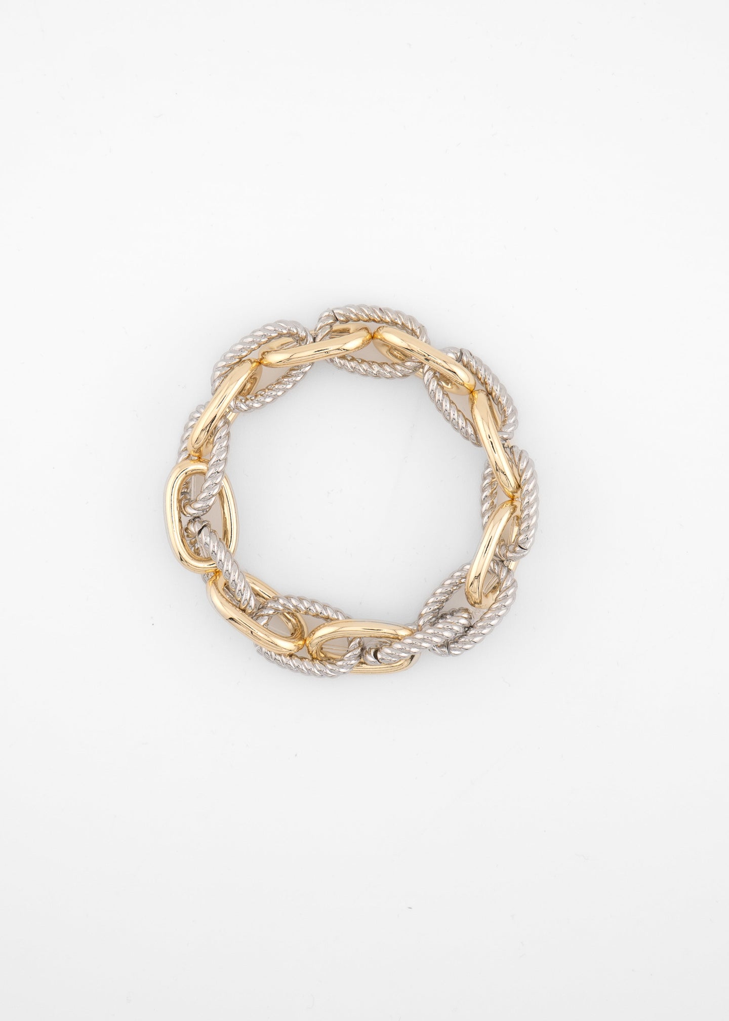 Mixed Metal Chain Stretch Bracelet