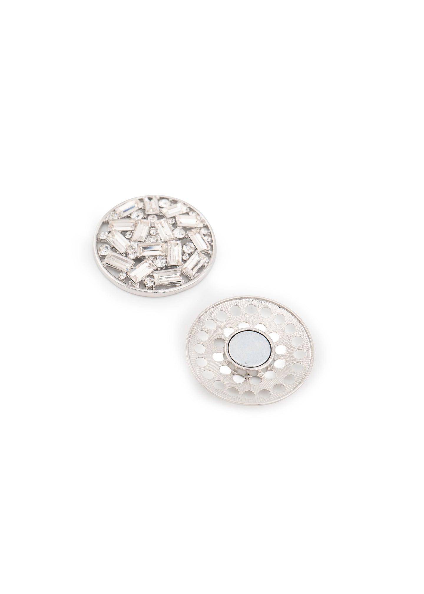 Round Crystal Brooch
