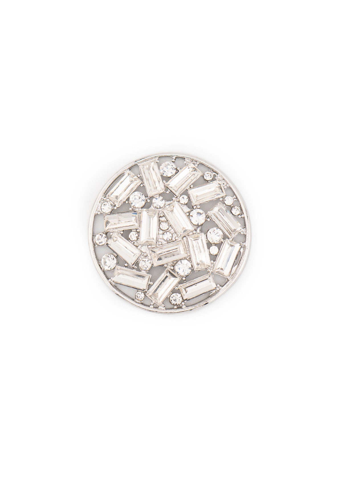 Round Crystal Brooch