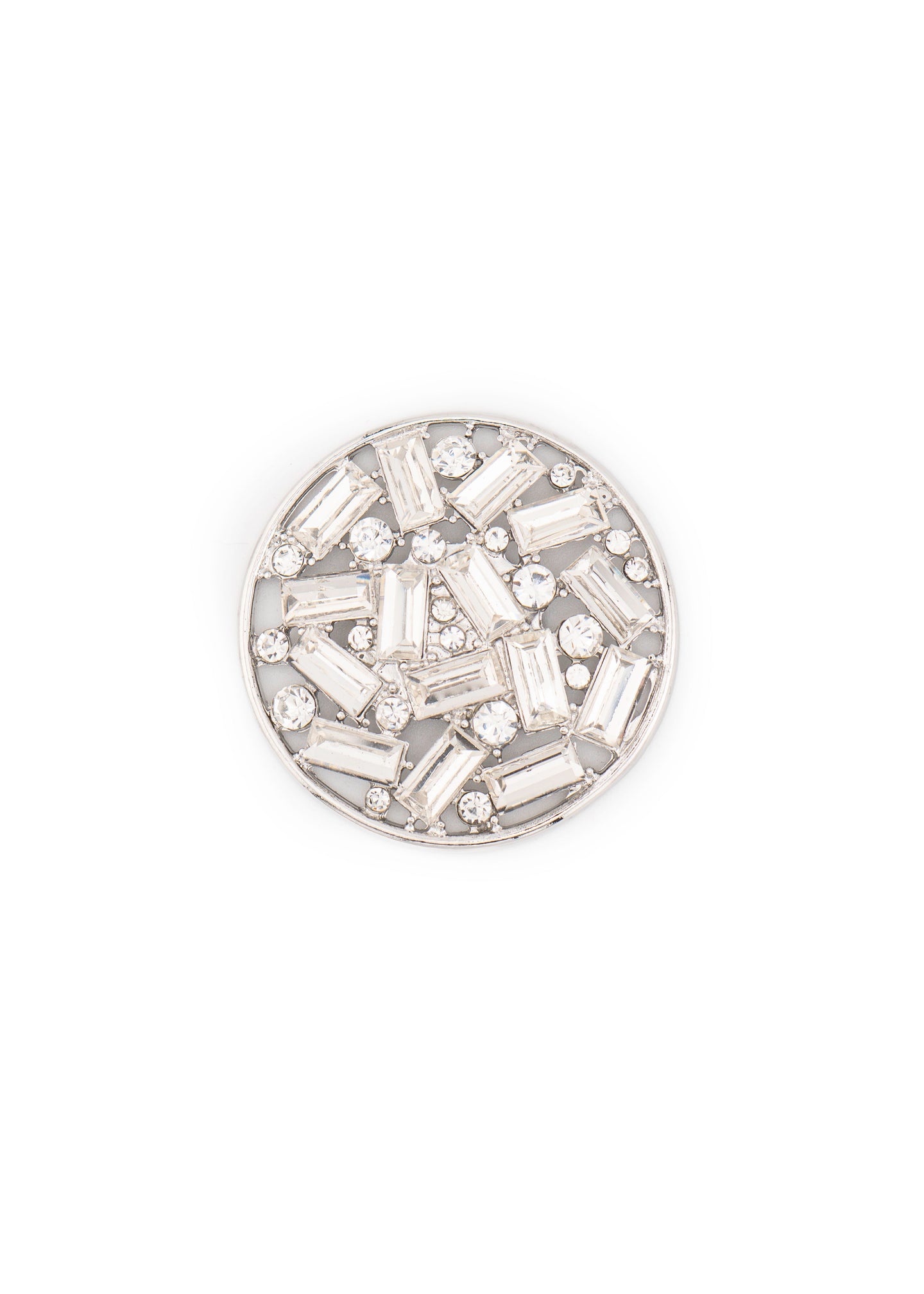 Round Crystal Brooch