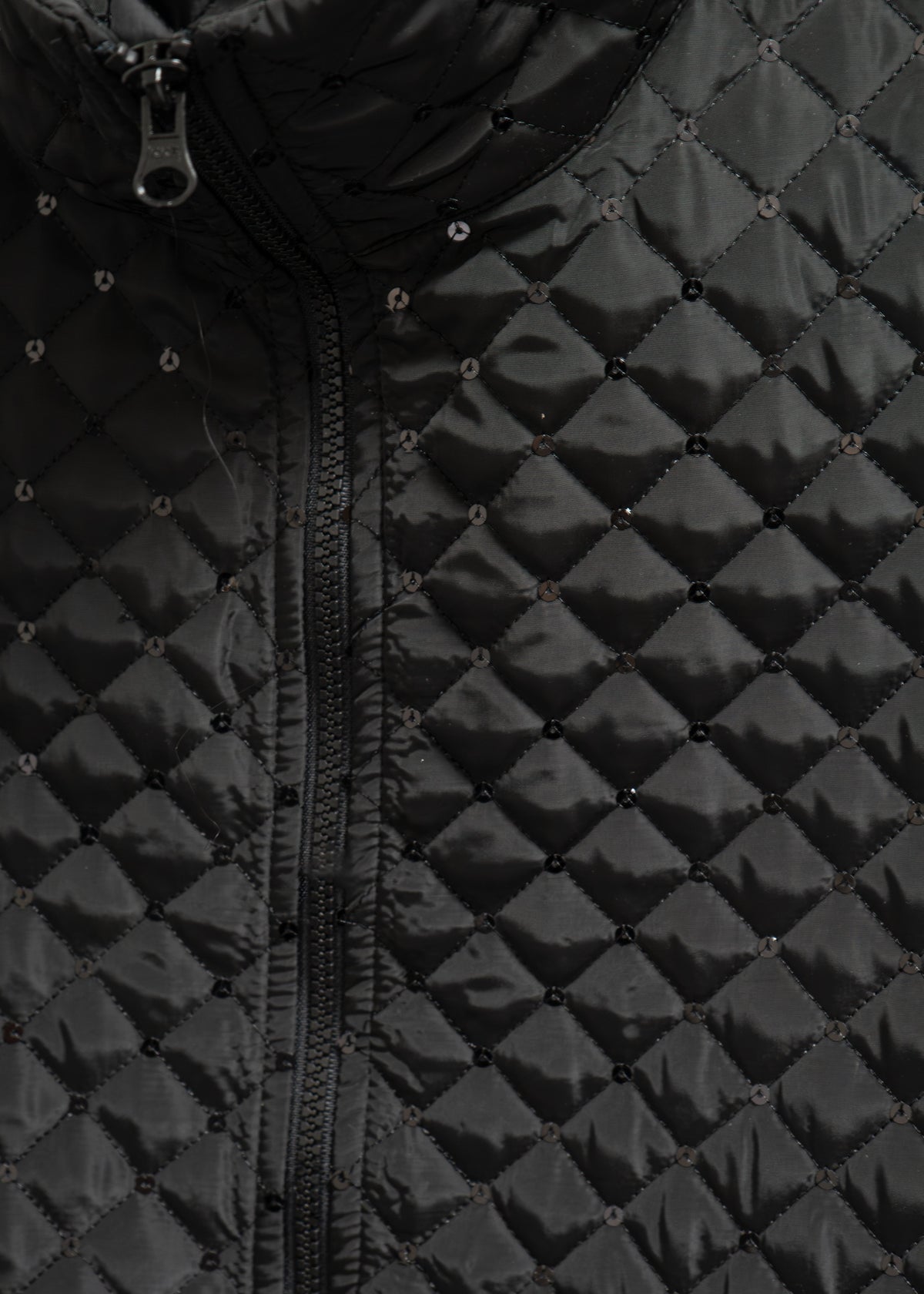Compli K - Sequin Quilted Zip-Front Vest
