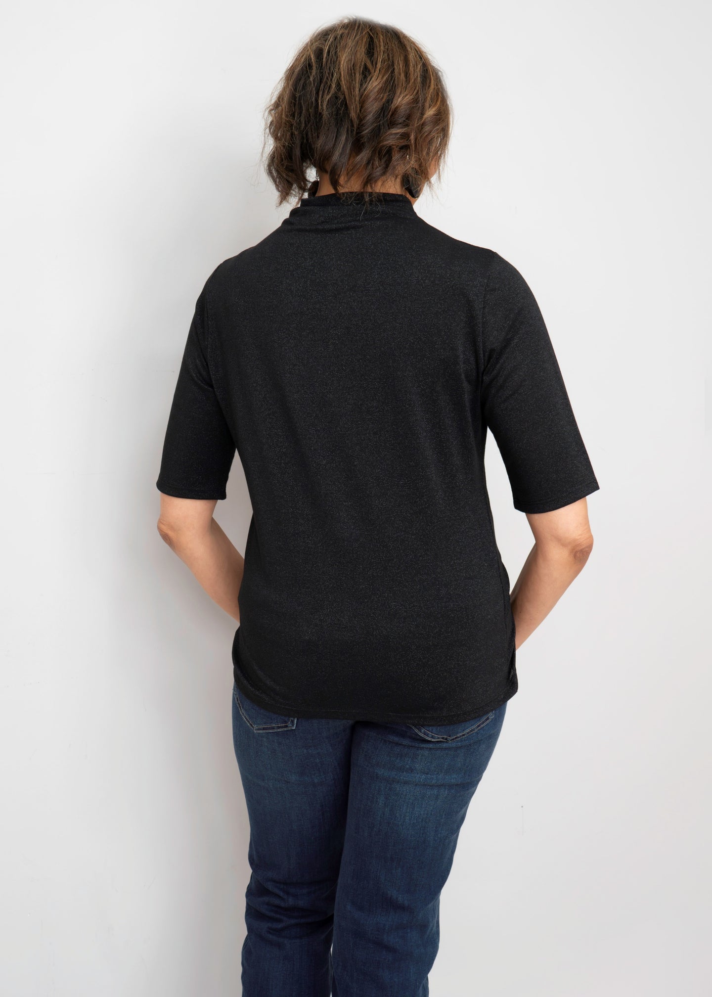 Yest - Winona Elbow-Sleeve Mock-Neck Top