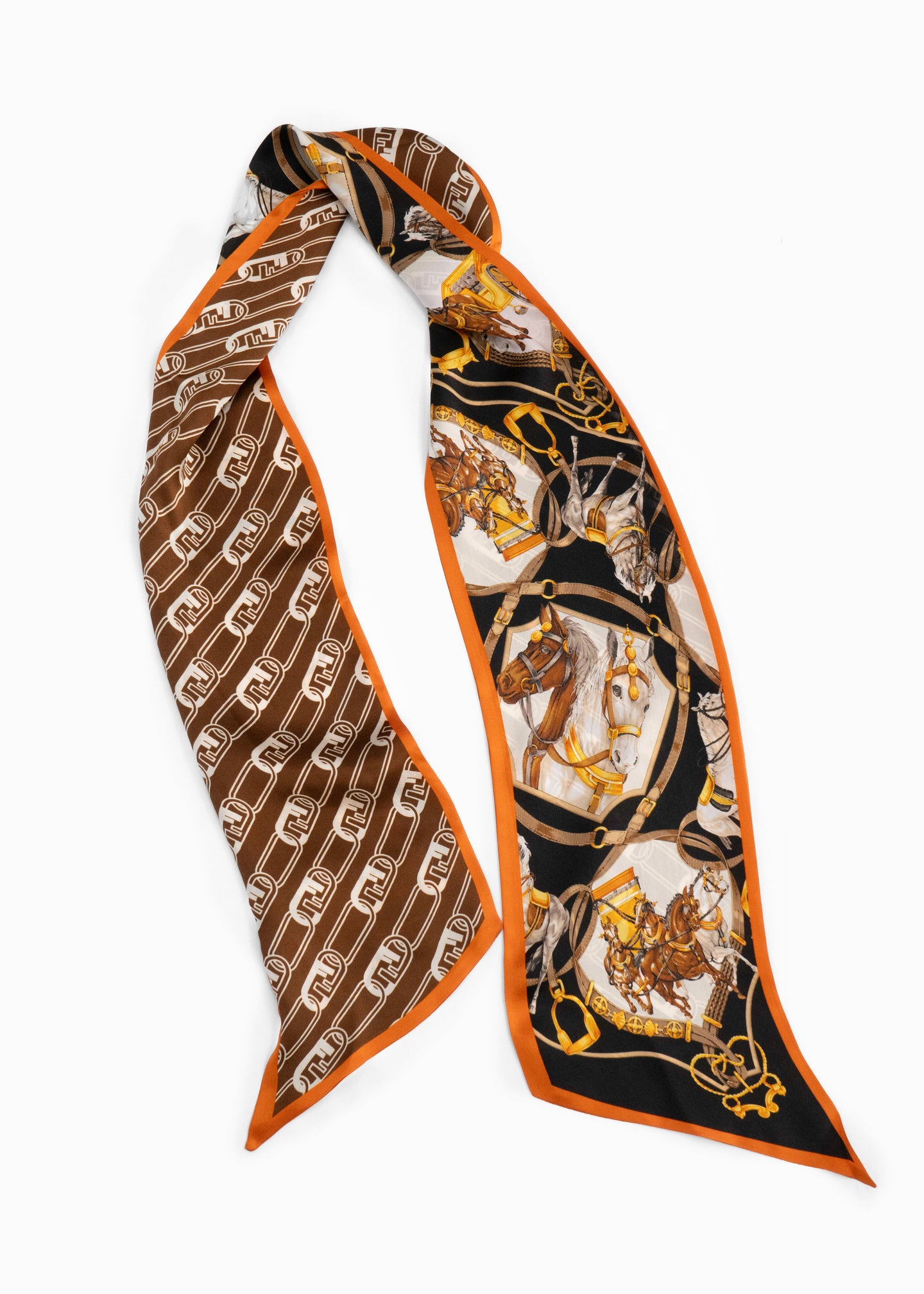 Equestrian Line Long Silk Scarf