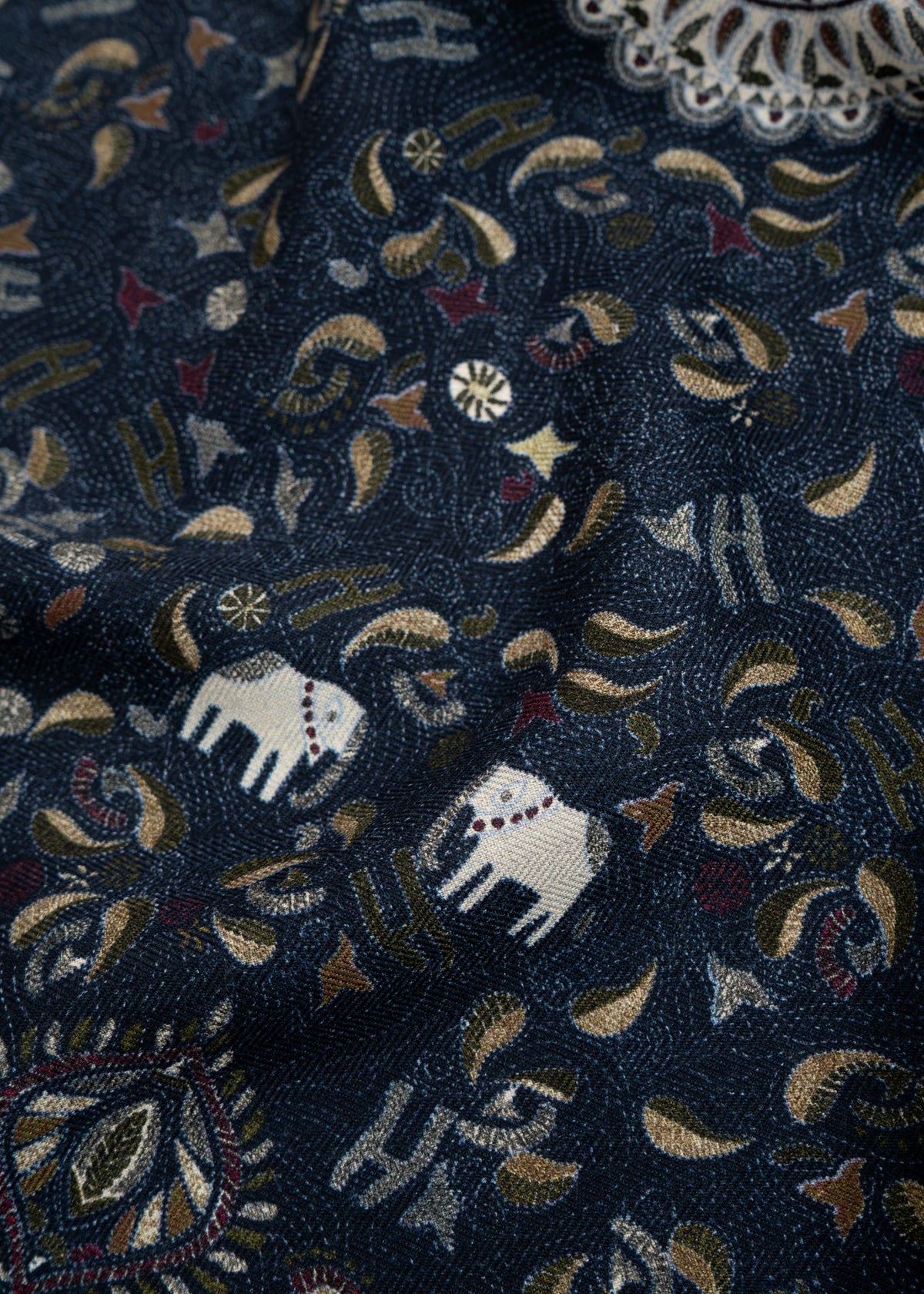 Elephant Paisley Reversible Scarf