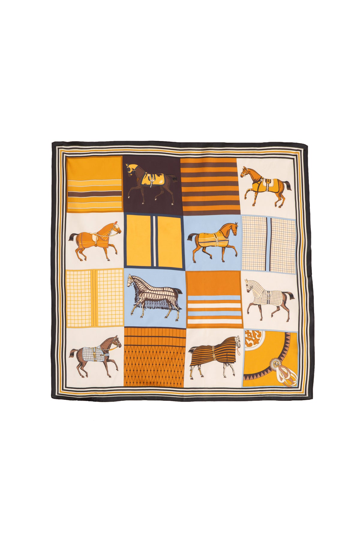 Horse Patchwork Silk Scarf