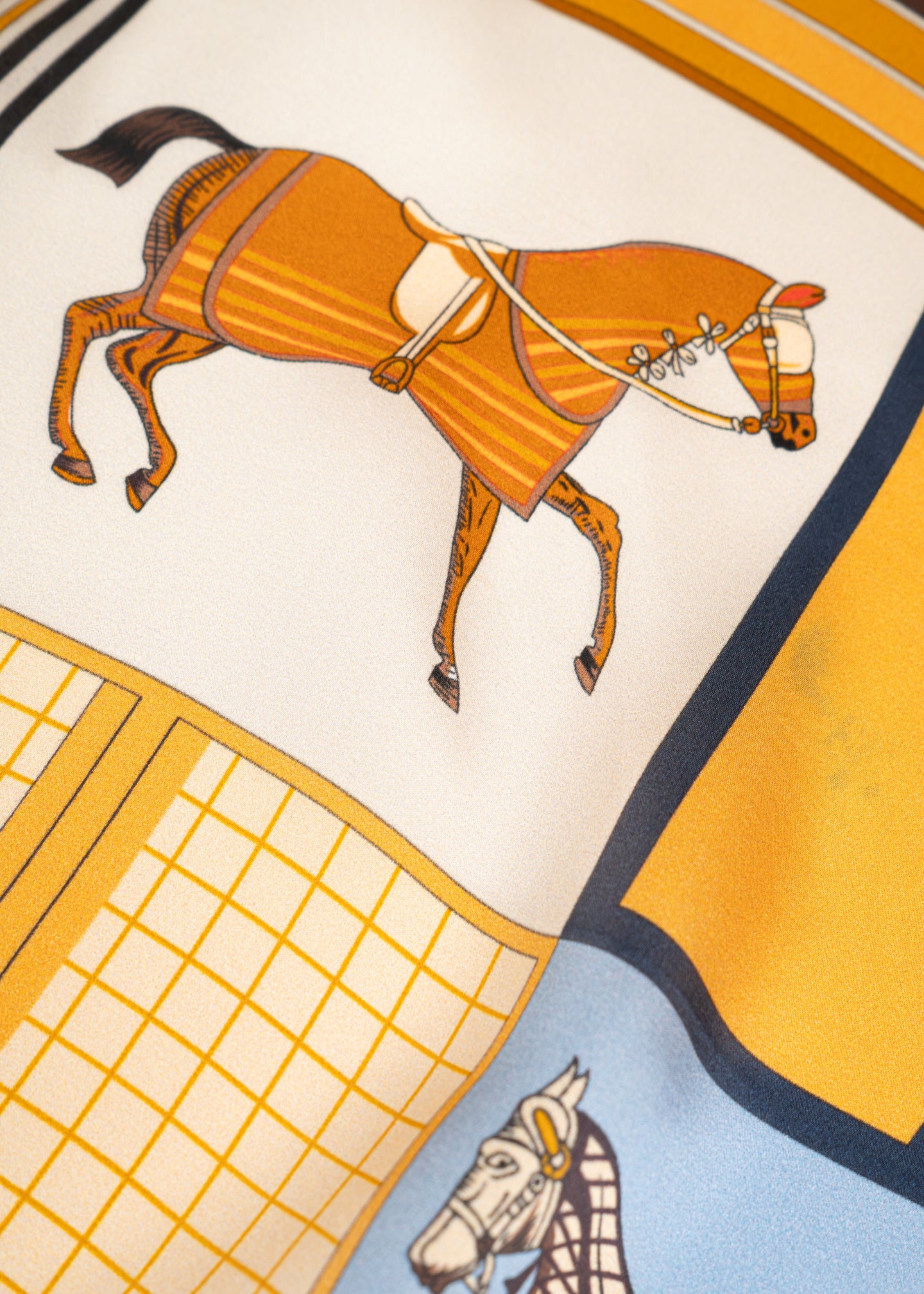 Horse Patchwork Silk Scarf