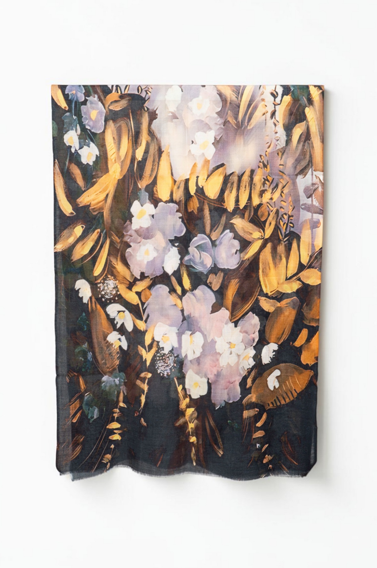 Painted Petals Merino Wool Scarf
