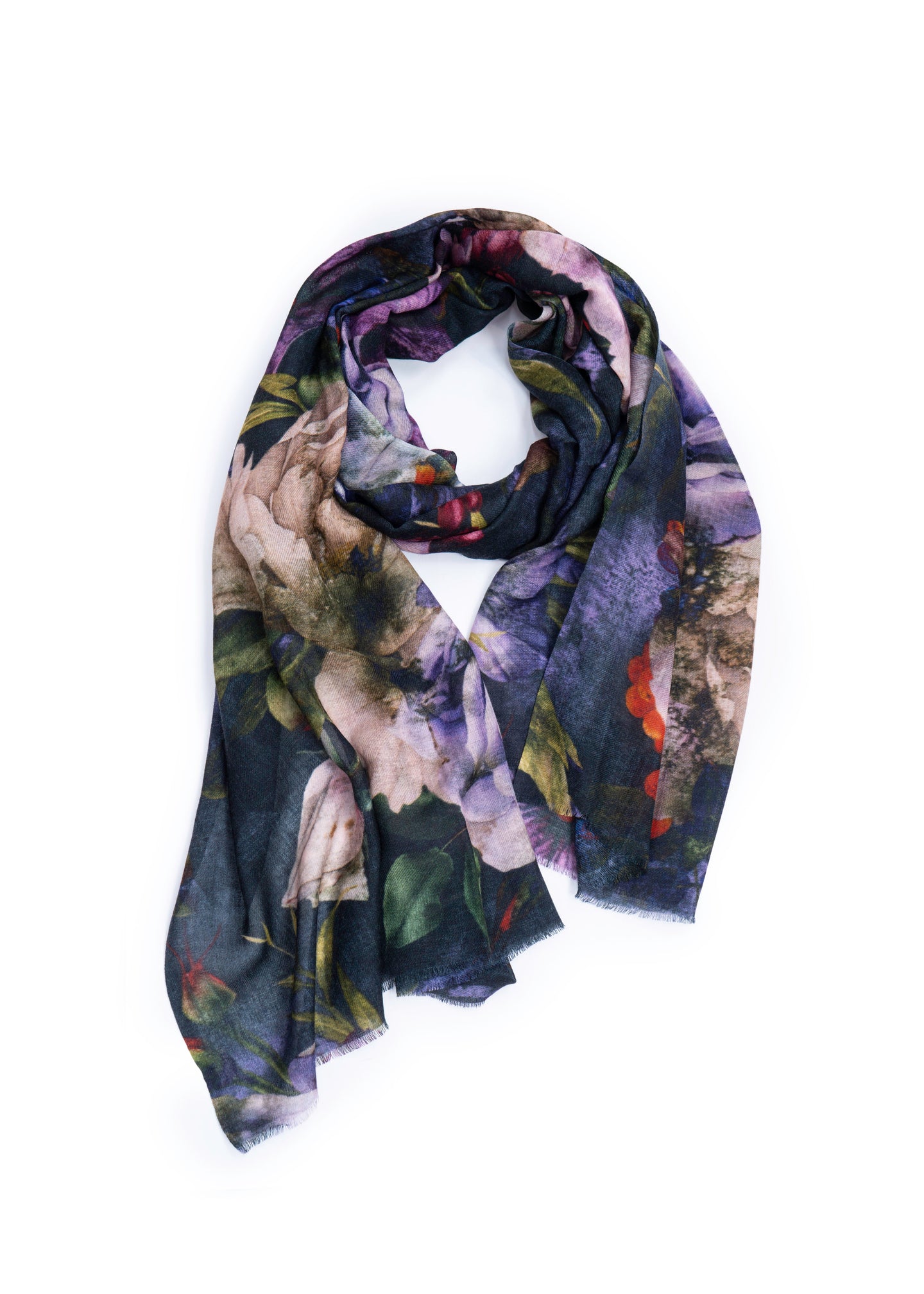 Midnight Bouquet Merino Wool Scarf