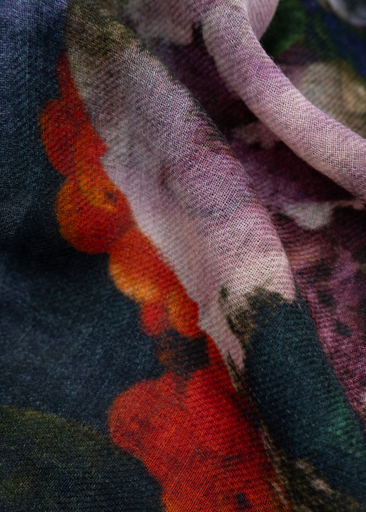 Midnight Bouquet Merino Wool Scarf