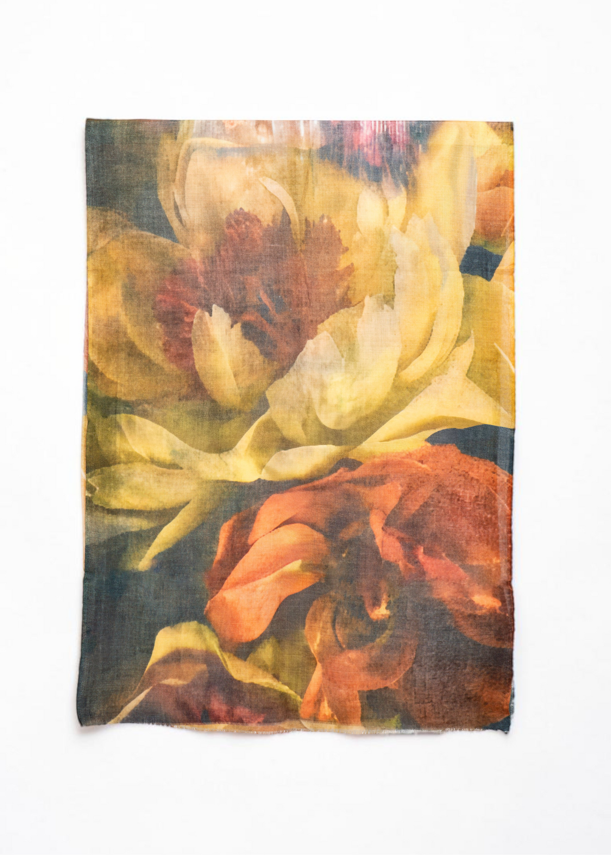 Painterly Bloom Merino Wool Scarf