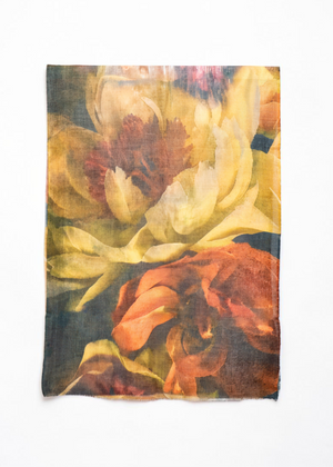 Painterly Bloom Merino Wool Scarf