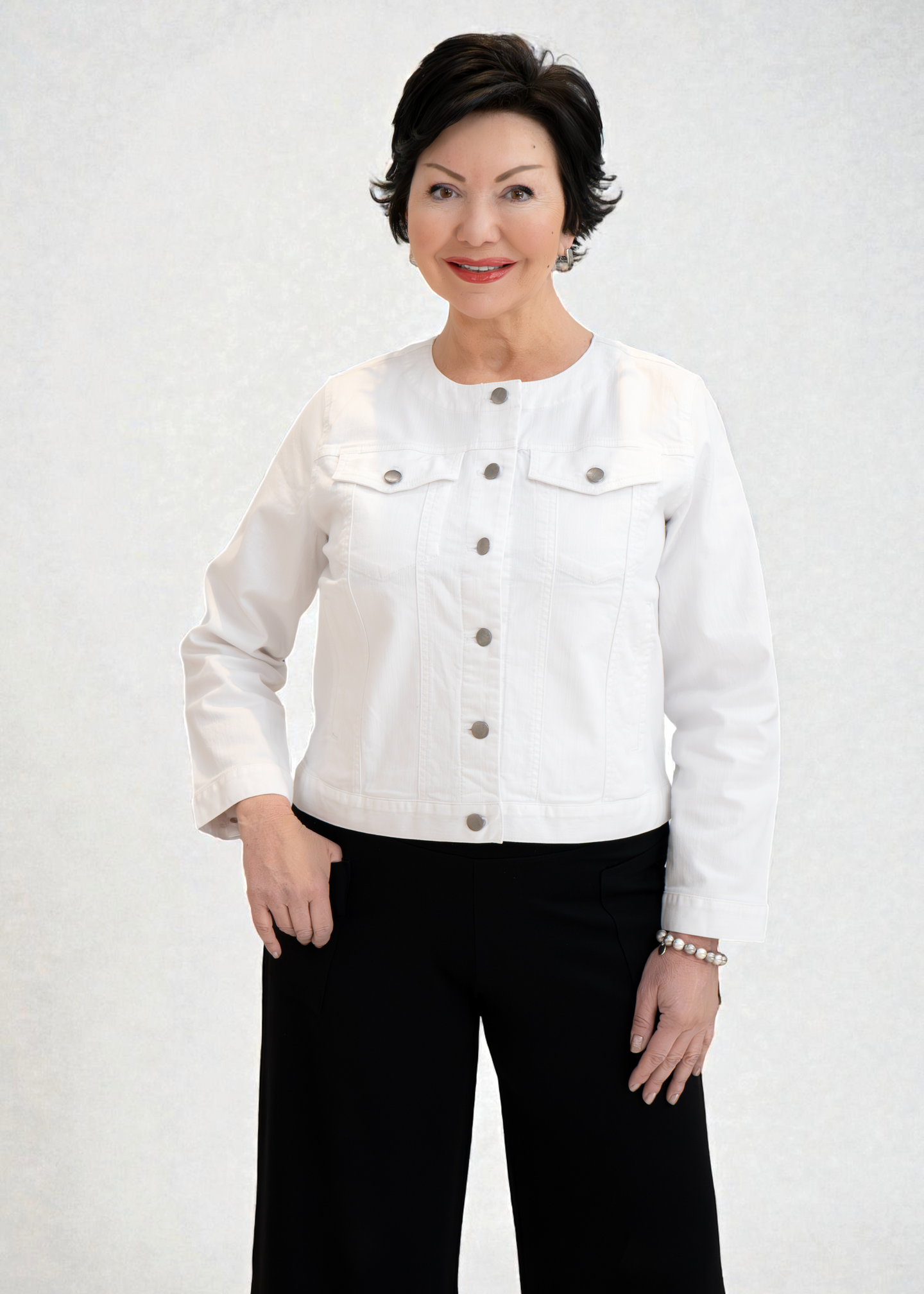 Eileen Fisher - Round Neck Jean Jacket